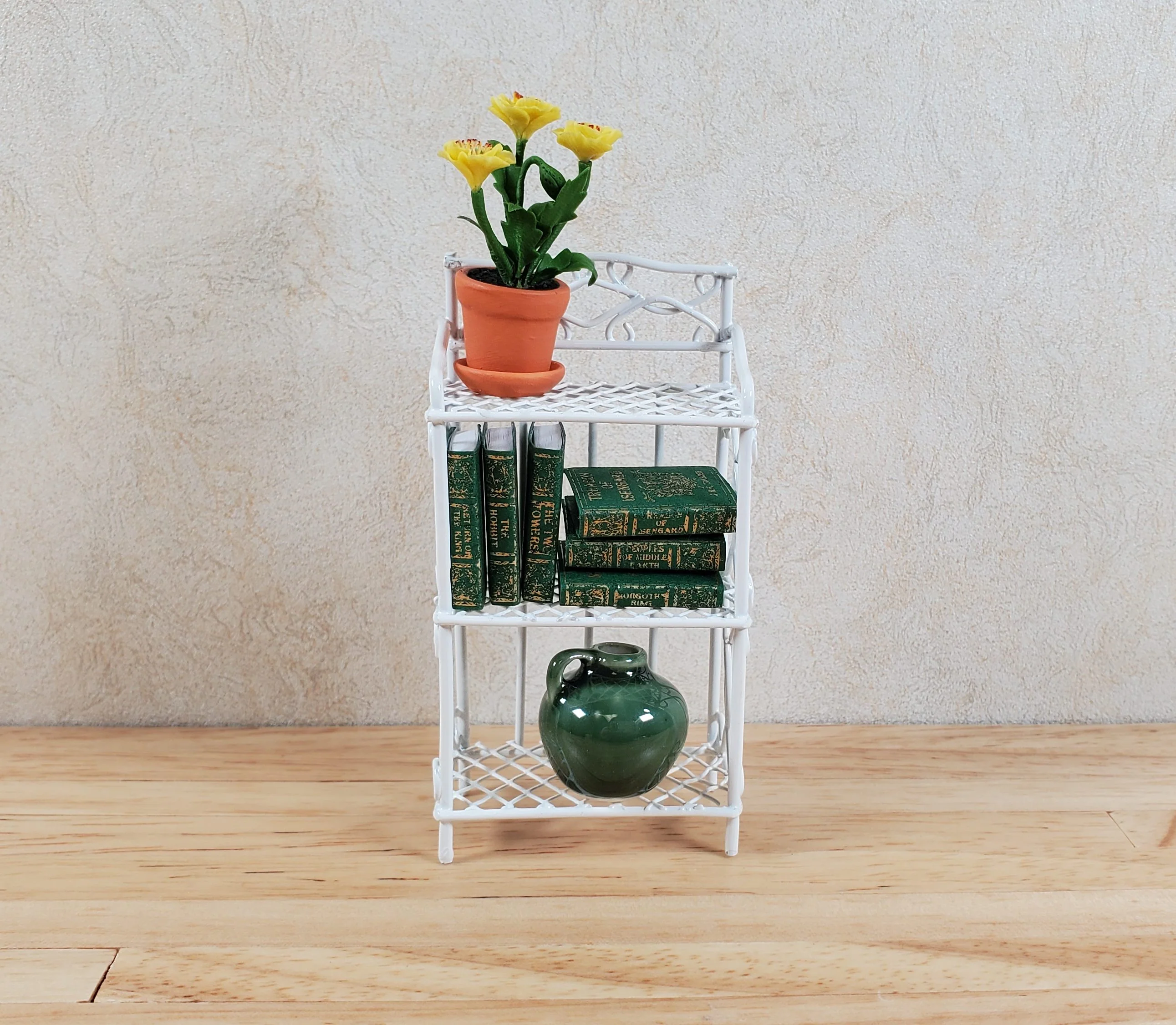 Dollhouse White Metal Shelf Small 3 Shelves 1:12 Scale Miniature Kitchen Bakery - Image 2