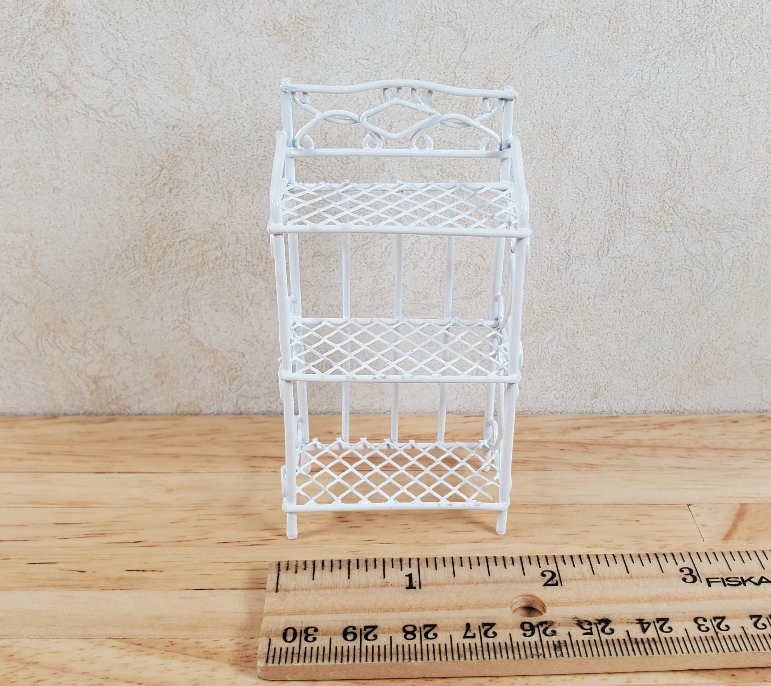Dollhouse White Metal Shelf Small 3 Shelves 1:12 Scale Miniature Kitchen Bakery - Image 3