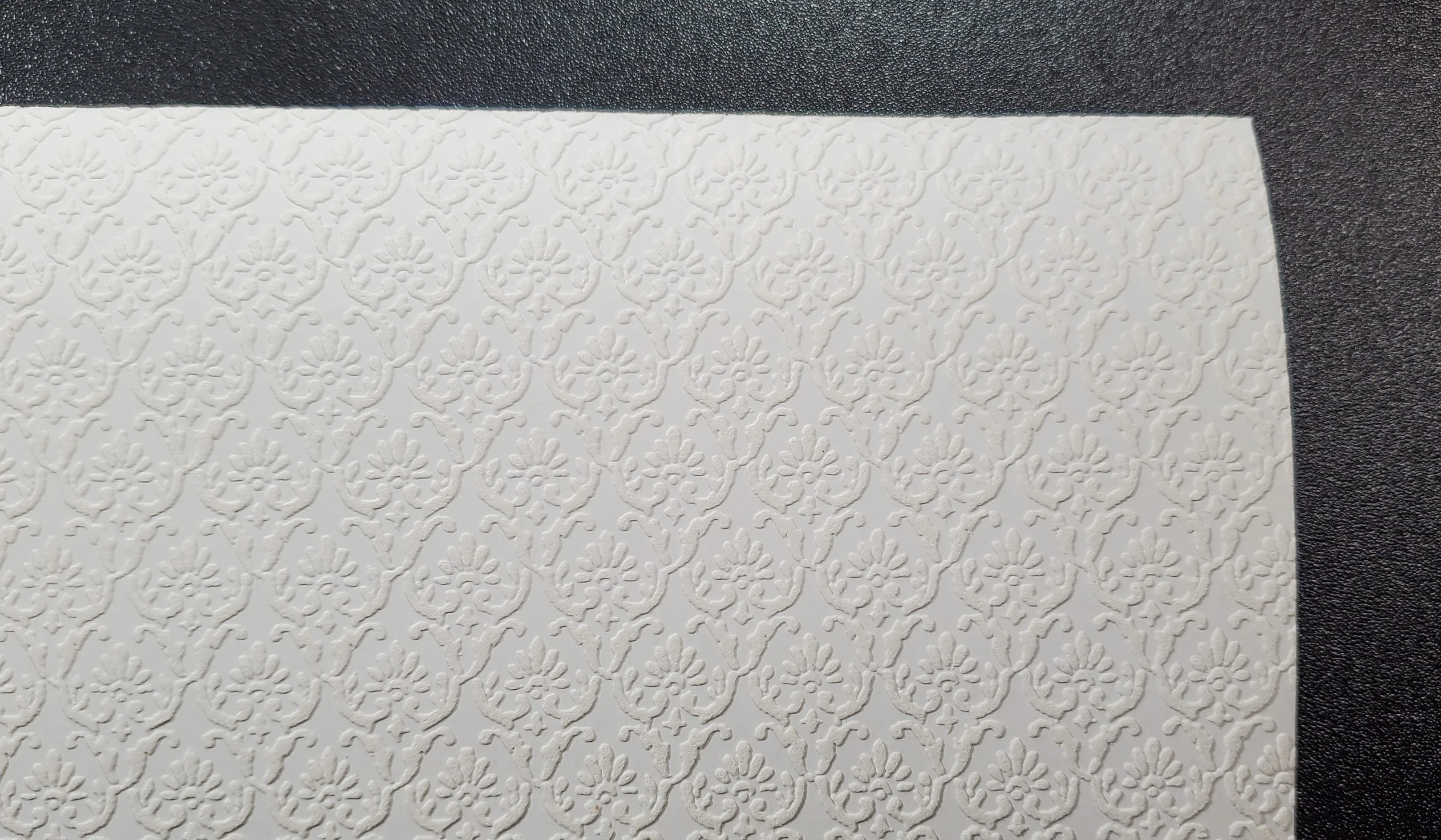 Dollhouse White on White Embossed Wallpaper x3 Sheets Art Nouveau 1:12 Scale