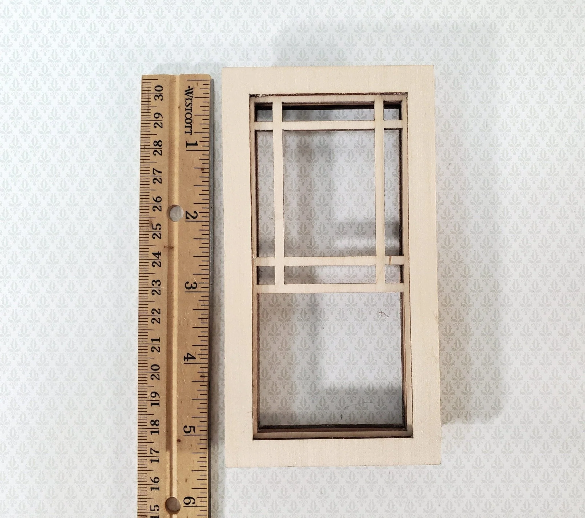 Dollhouse Window Craftsman Prairie Style 1:12 Scale Miniature Alessio 2182 - Image 2