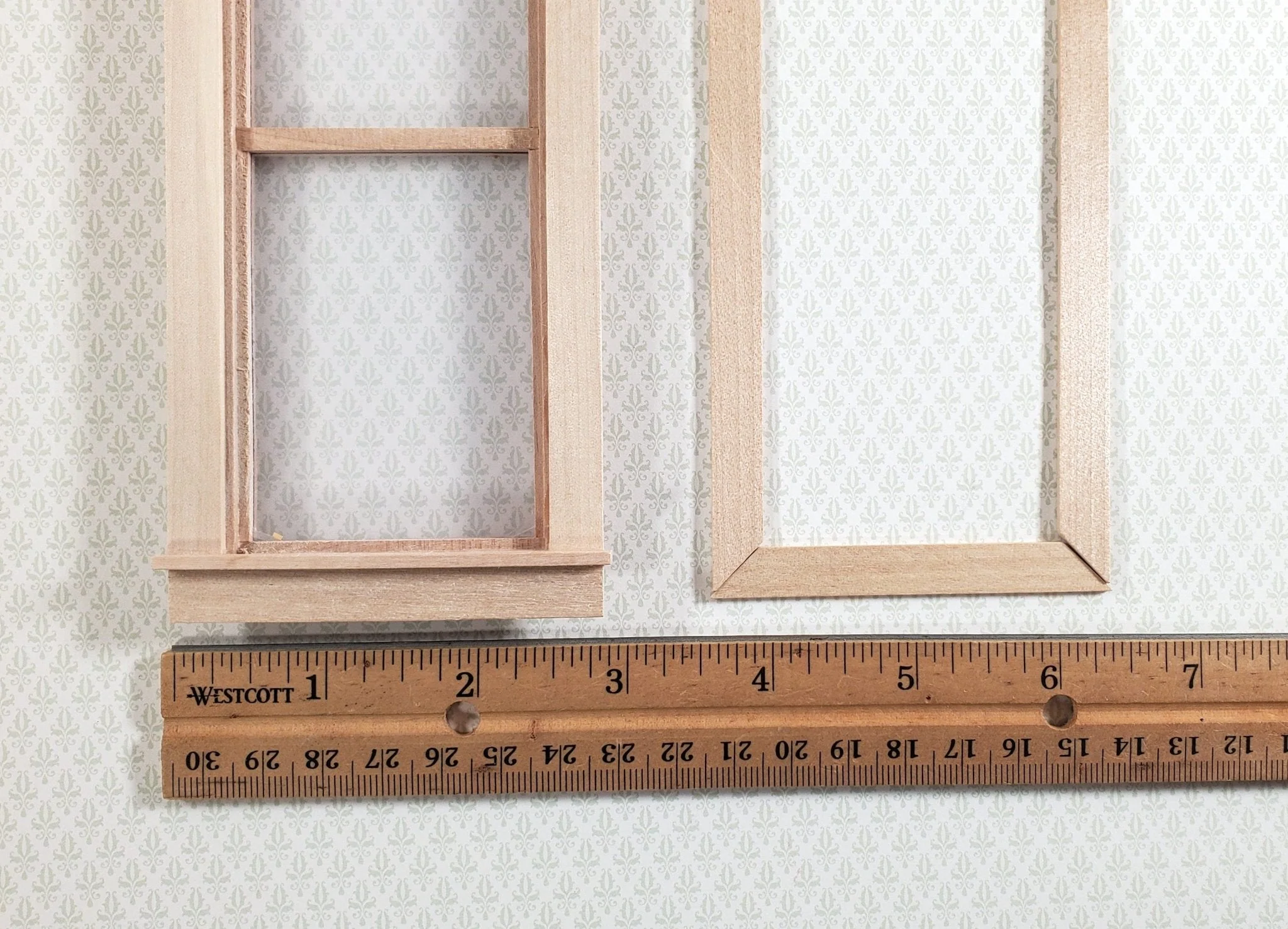 Dollhouse Window Tall Narrow Slim with Casing Trim 1:12 Scale Miniature CLA70118 - Image 3