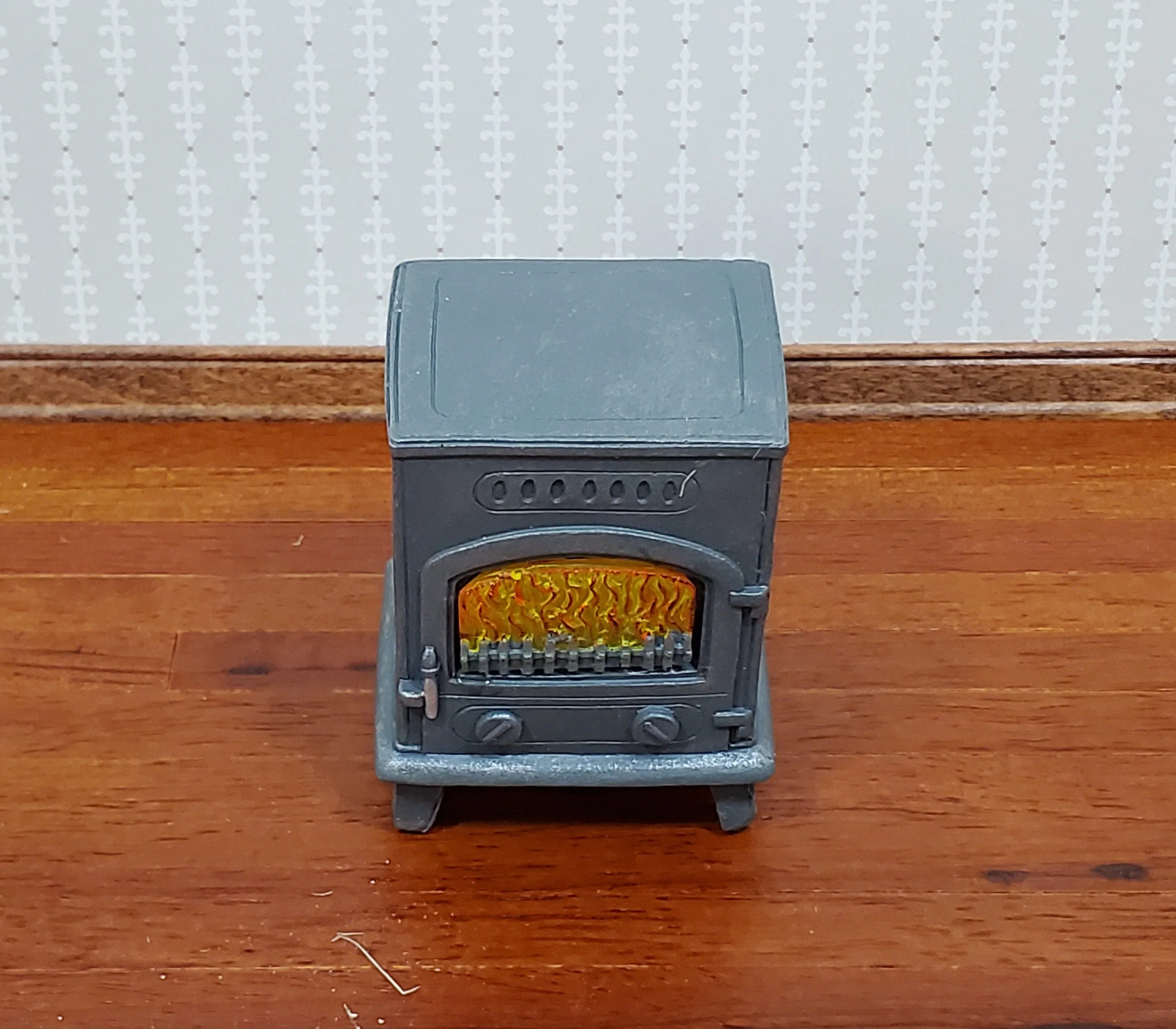 Dollhouse Wood Burning Stove Vintage Style 1:12 Scale Hole for Light - Image 6