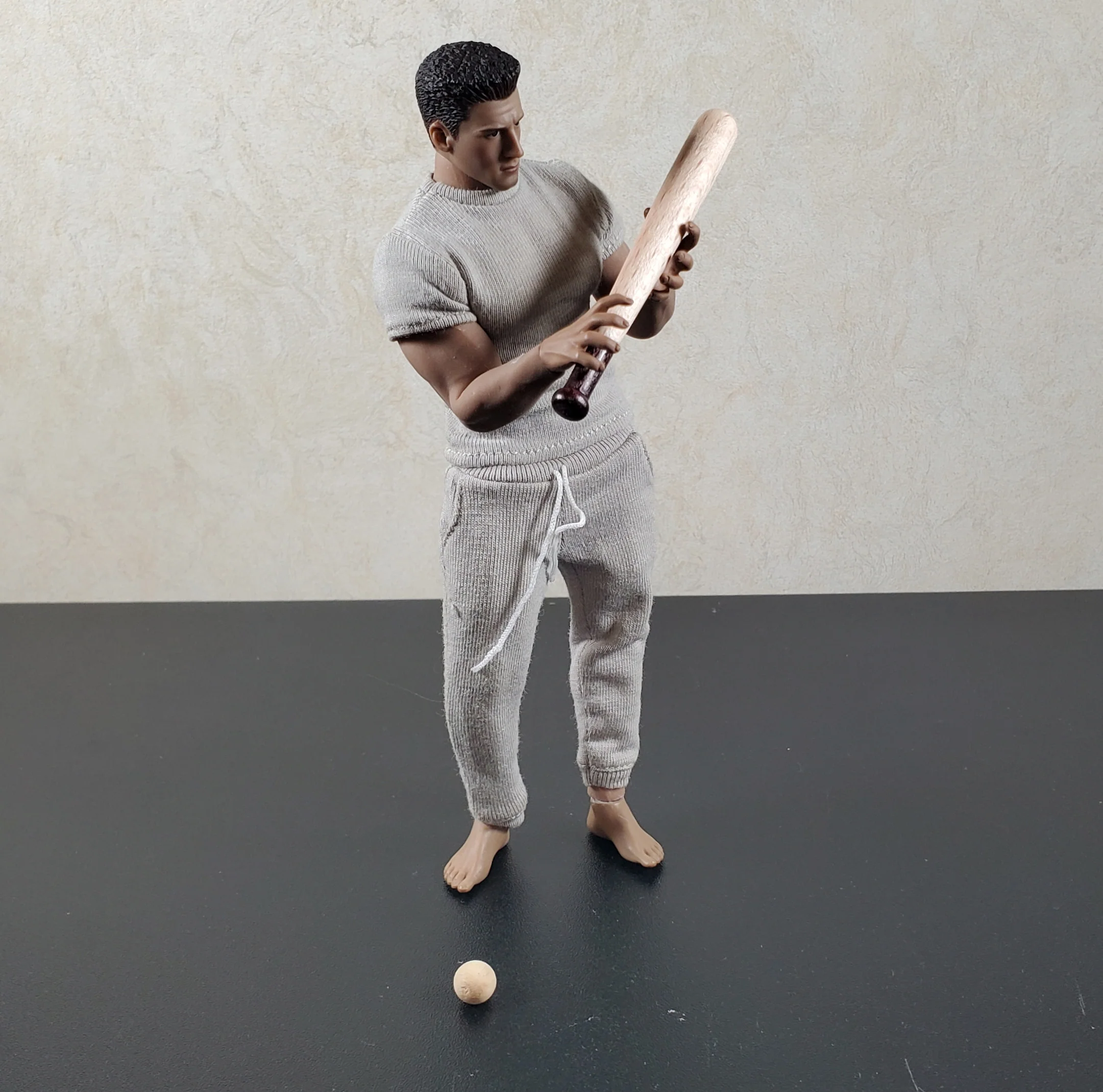 Dollhouse Wooden Baseball Bat with Wood Ball 1:12 Scale Miniature - Image 2