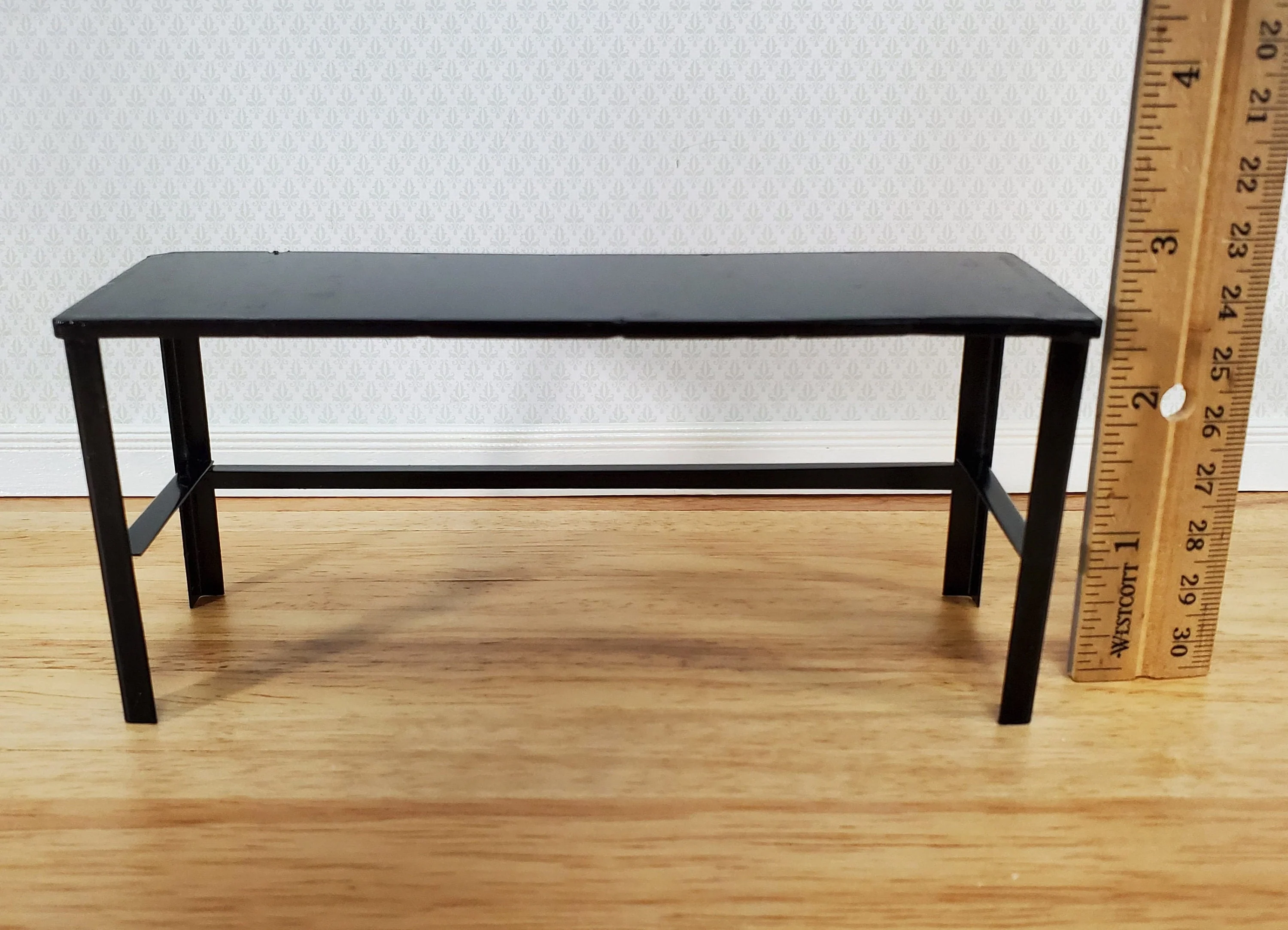 Dollhouse Work Table Workbench Black Metal 1:12 Scale Miniature Industrial - Image 3