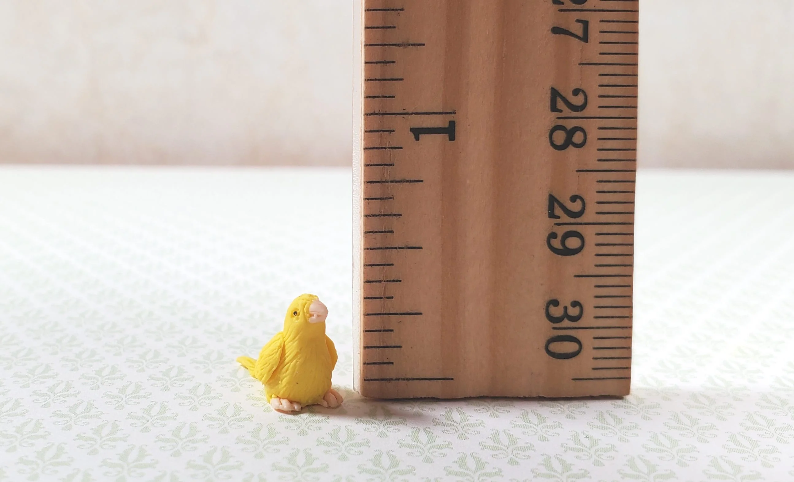 Dollhouse Yellow Bird Canary 1:12 Scale Miniature Pet Animal - Image 3