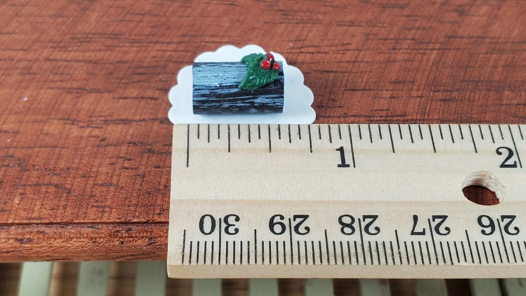 Dollhouse Yule Log Christmas Cake 1:12 Scale Miniature Dessert Food - Image 4