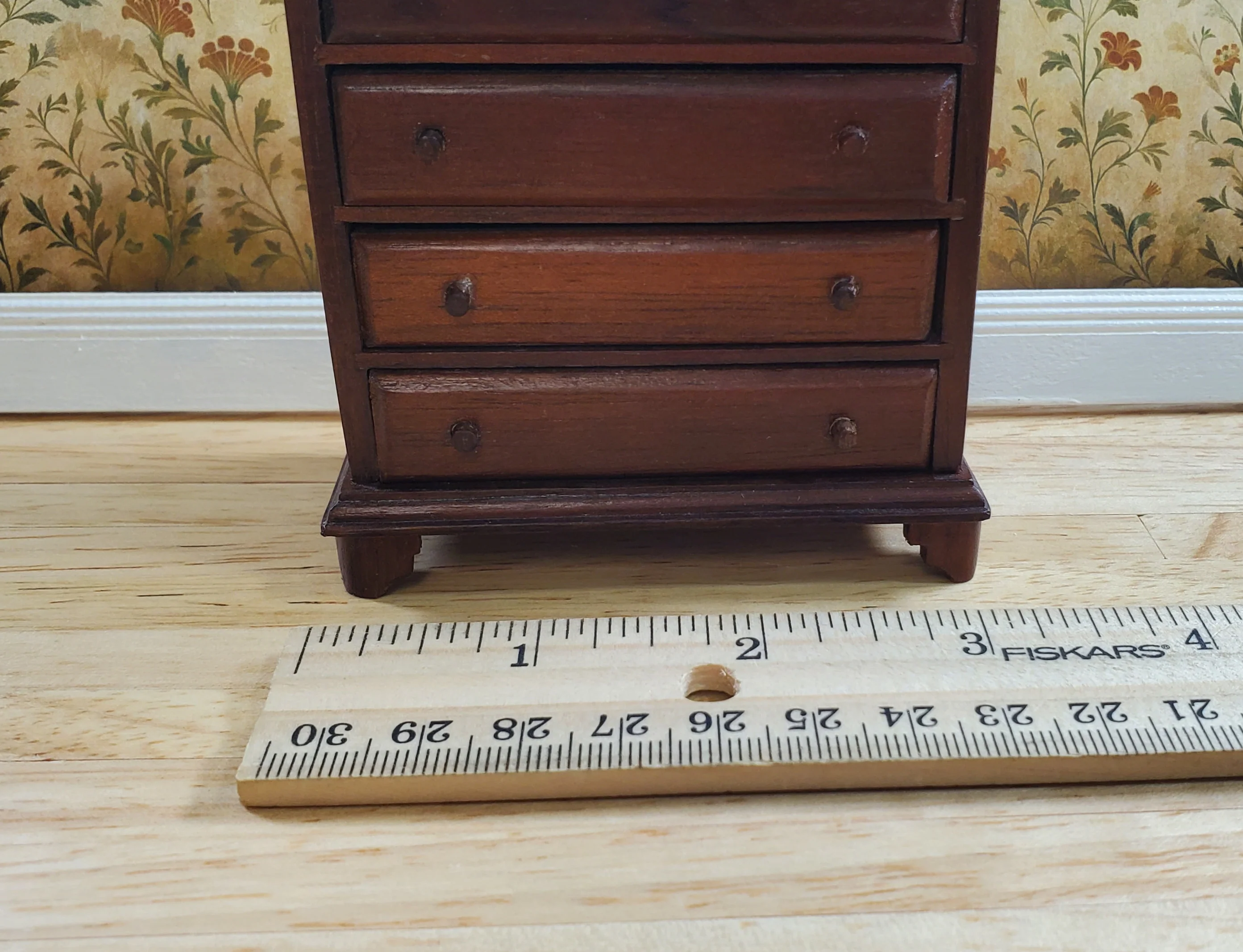 Handmade Dollhouse 6 Drawer Dresser Tall Wood Vintage Piece - Image 6