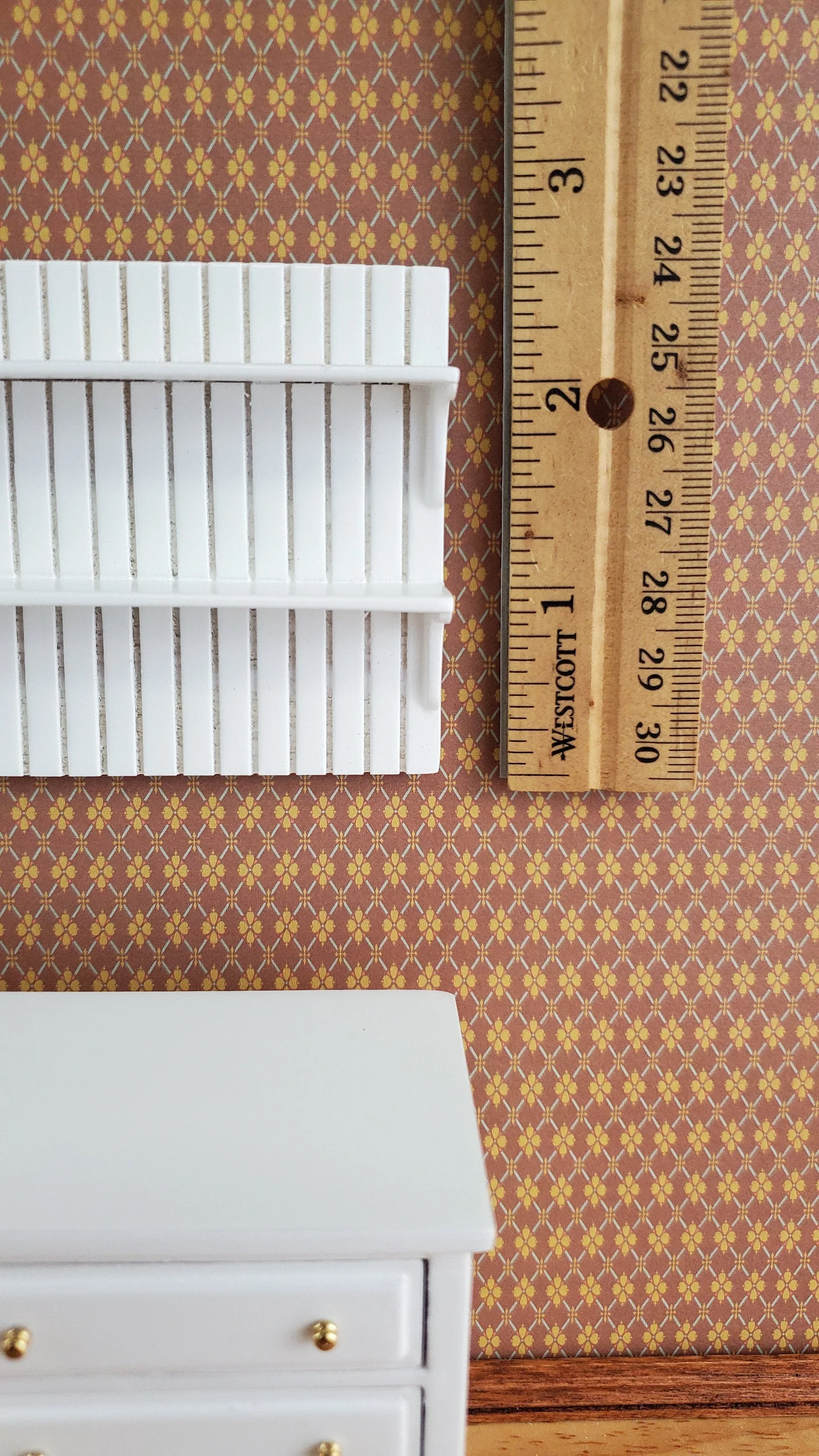 JBM Dollhouse Kitchen Sink Cabinet & Wall Plate Shelf White 1:12 Scale Miniature - Image 5