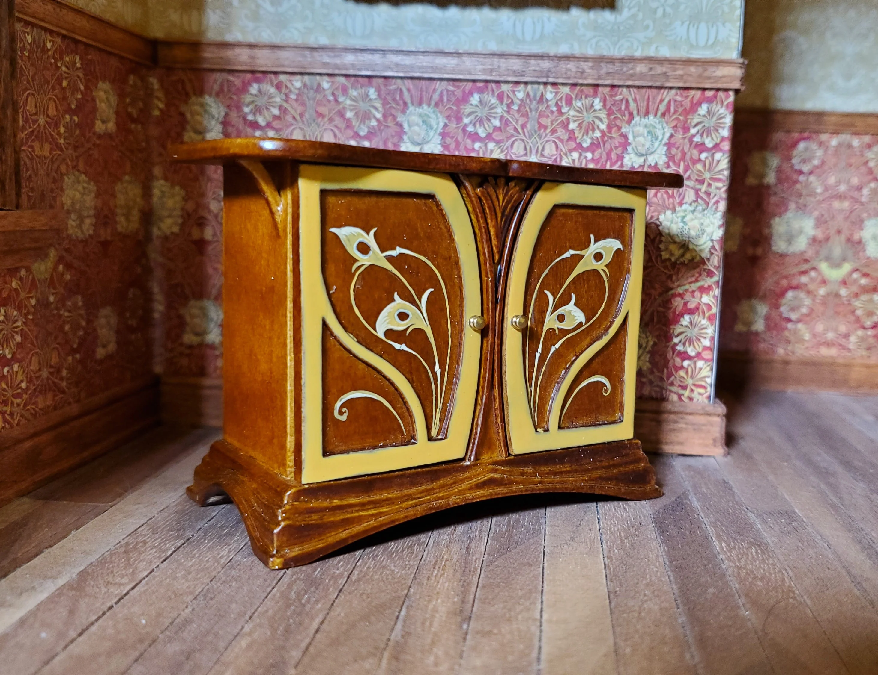 JBM Dollhouse Sideboard Buffet Art Nouveau Style 1:12 Scale Miniature Furniture - Image 5