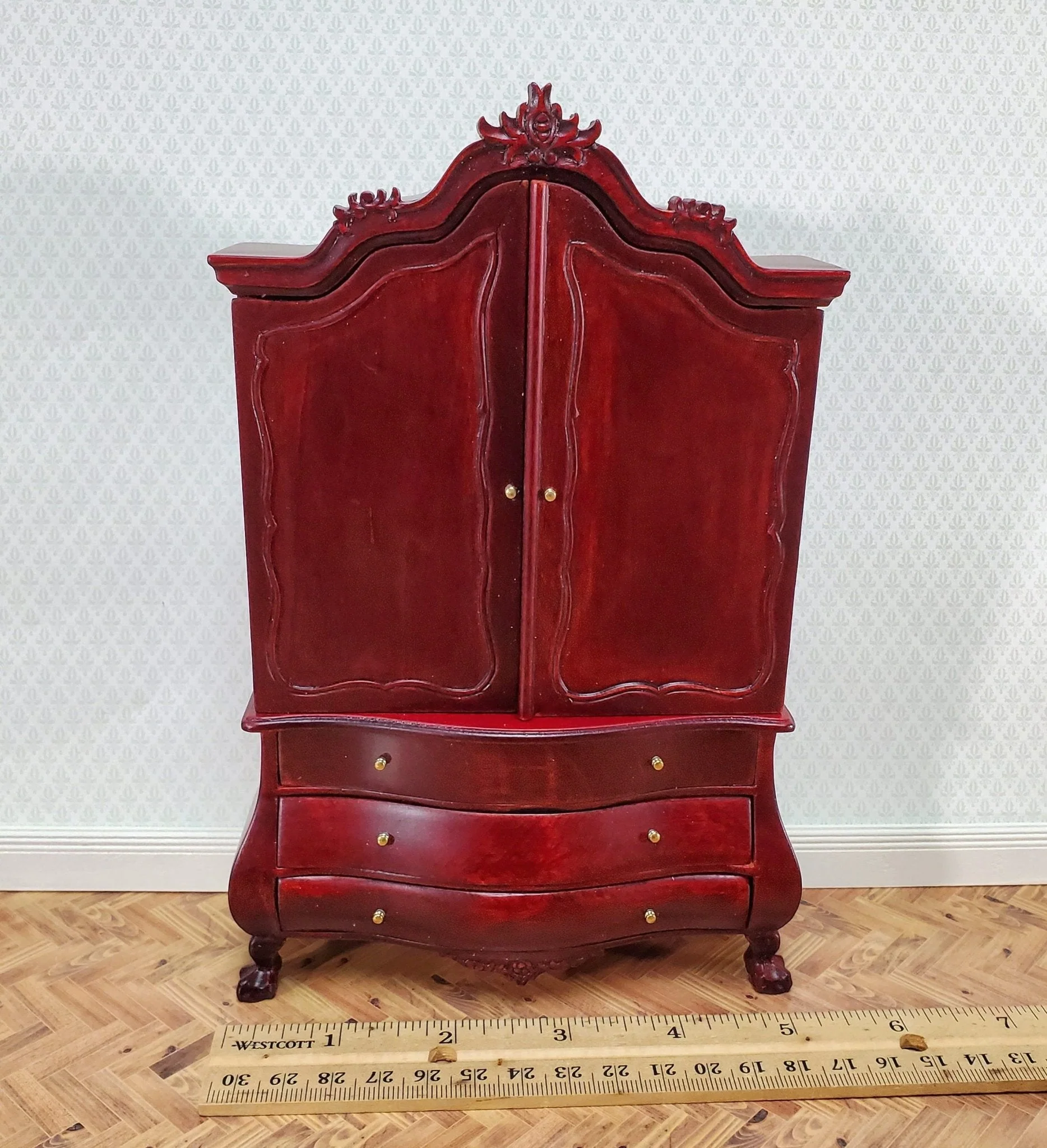 JBM Dutch Baby House Cabinet Dollhouse Large 1:12 Scale Miniature Mahogany Finish - Image 7