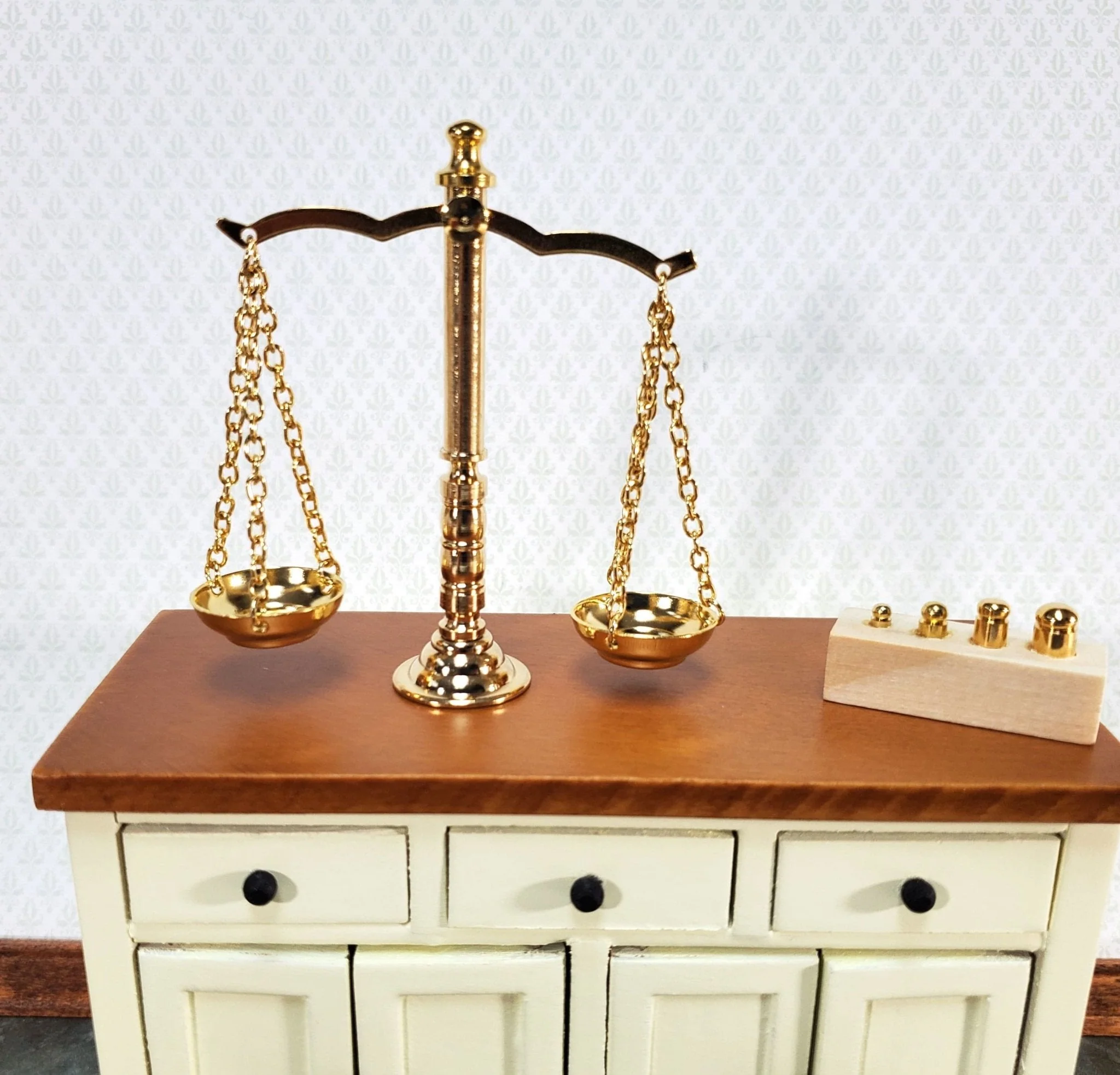 Large Miniature Scales with Weights Pharmacy Apothecary Working Reutter