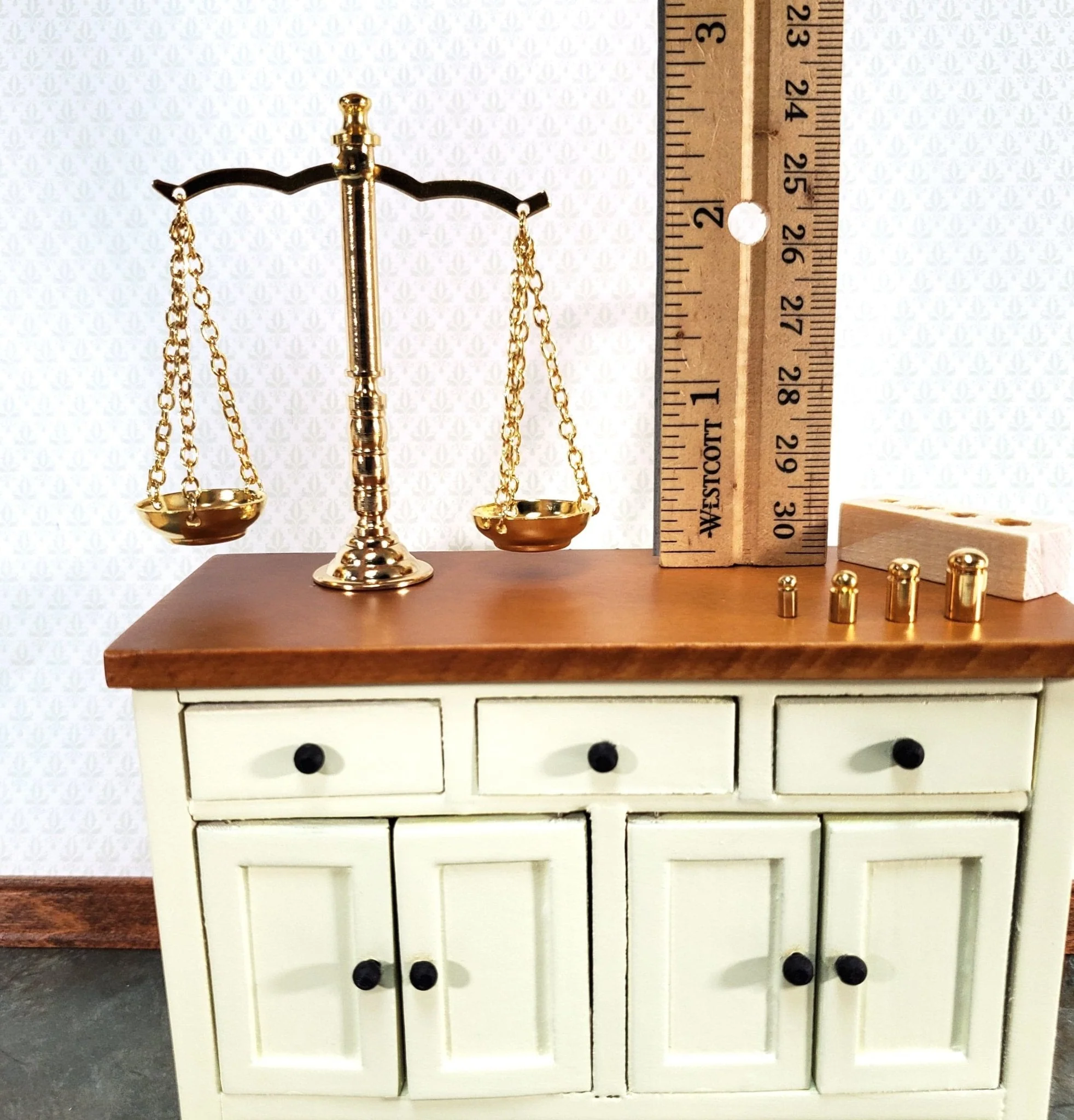 Large Miniature Scales with Weights Pharmacy Apothecary Working Reutter - Image 5