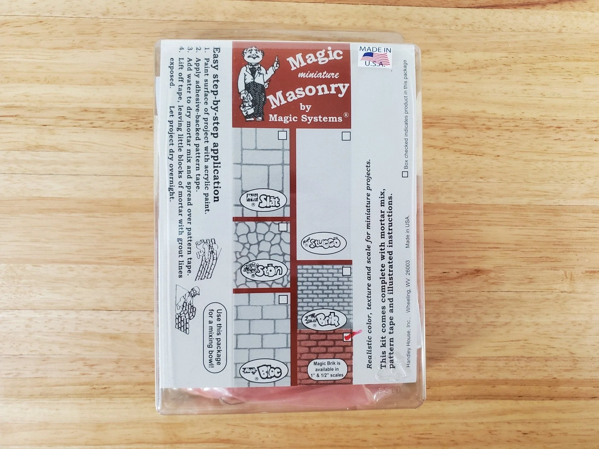 Magic Masonry Red Brick KIT 4.5 Square Feet Stencil and Powder Set 1:12 Scale