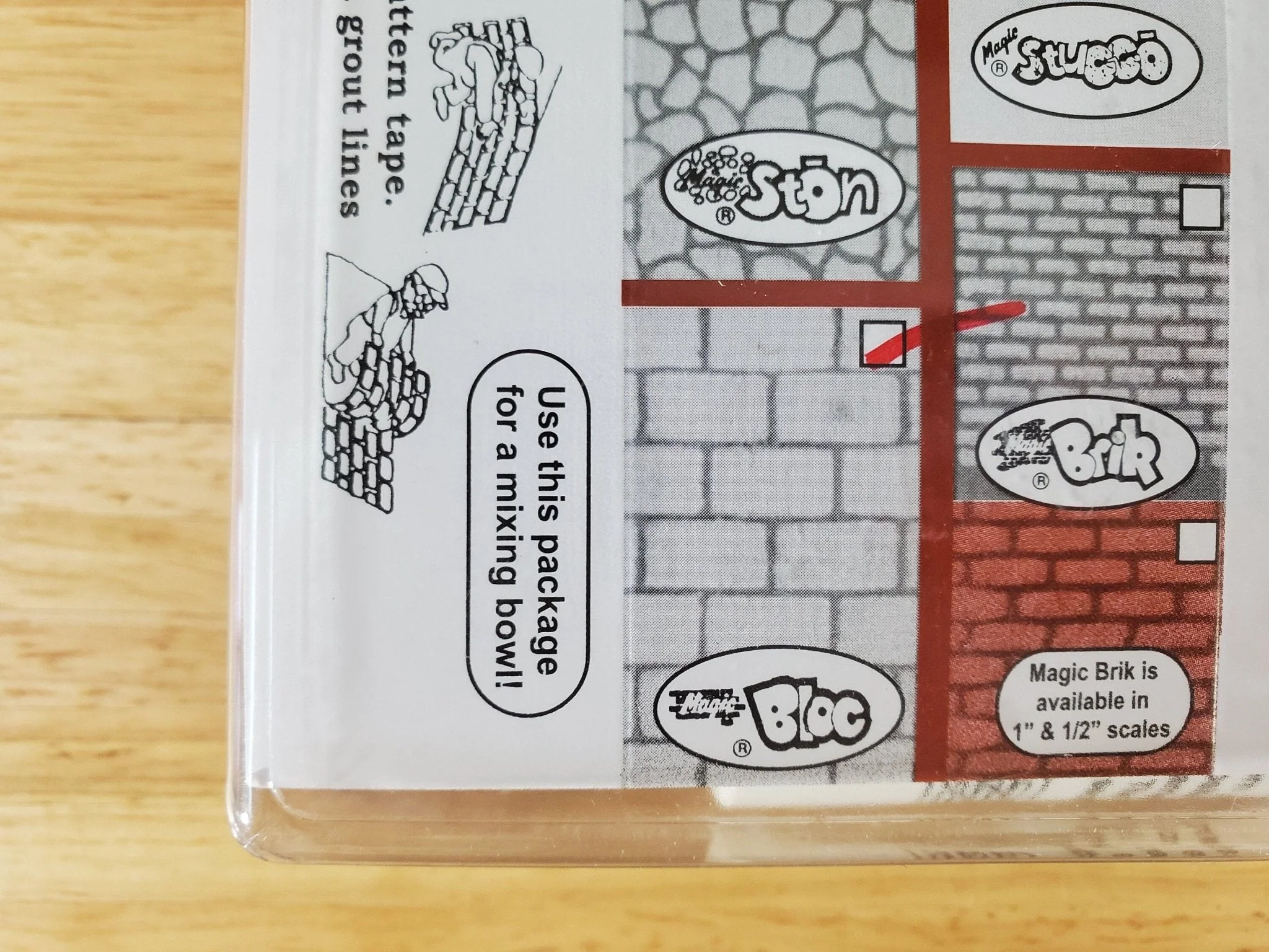 Miniature Brick KIT Magic Masonry Red Large Block Covers 2 Sq Ft Stencil Powder - Image 2