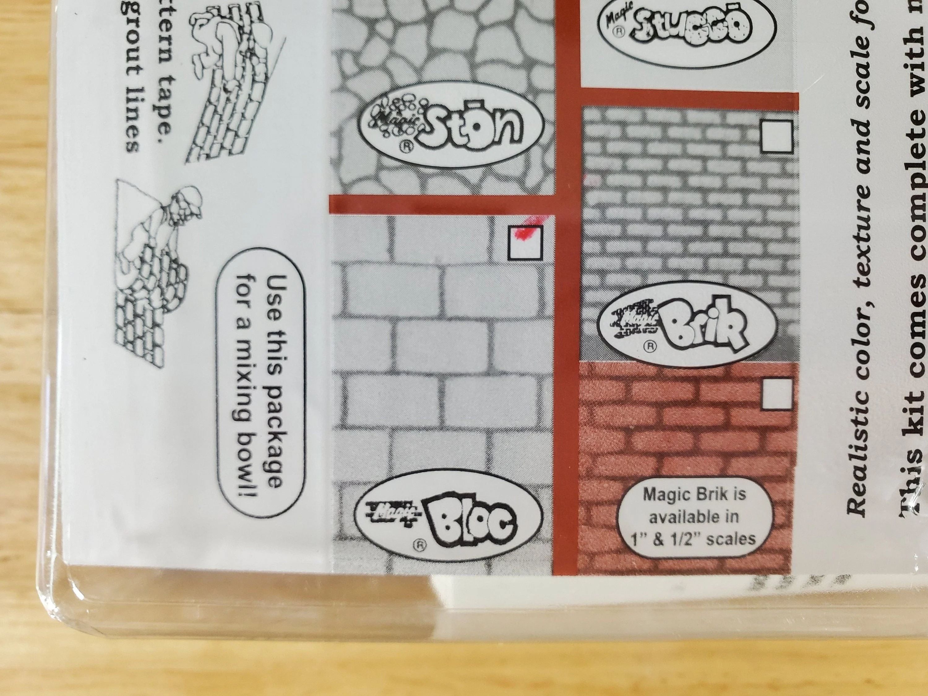 Magic Masonry White Large Block Brick KIT 4 Square Feet Stencil and Powder Set - Image 2