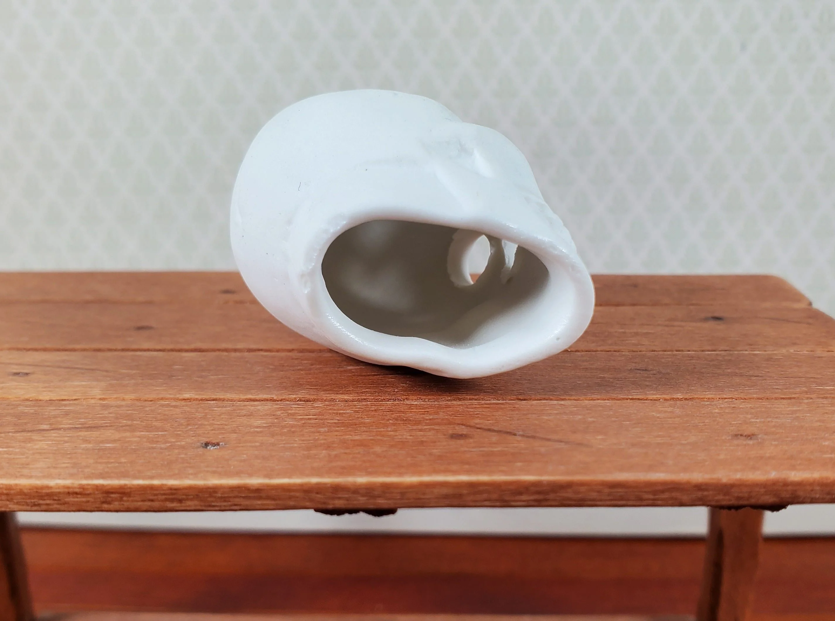 Miniature 1:6 Scale Halloween Ceramic Skull Unglazed - Image 2