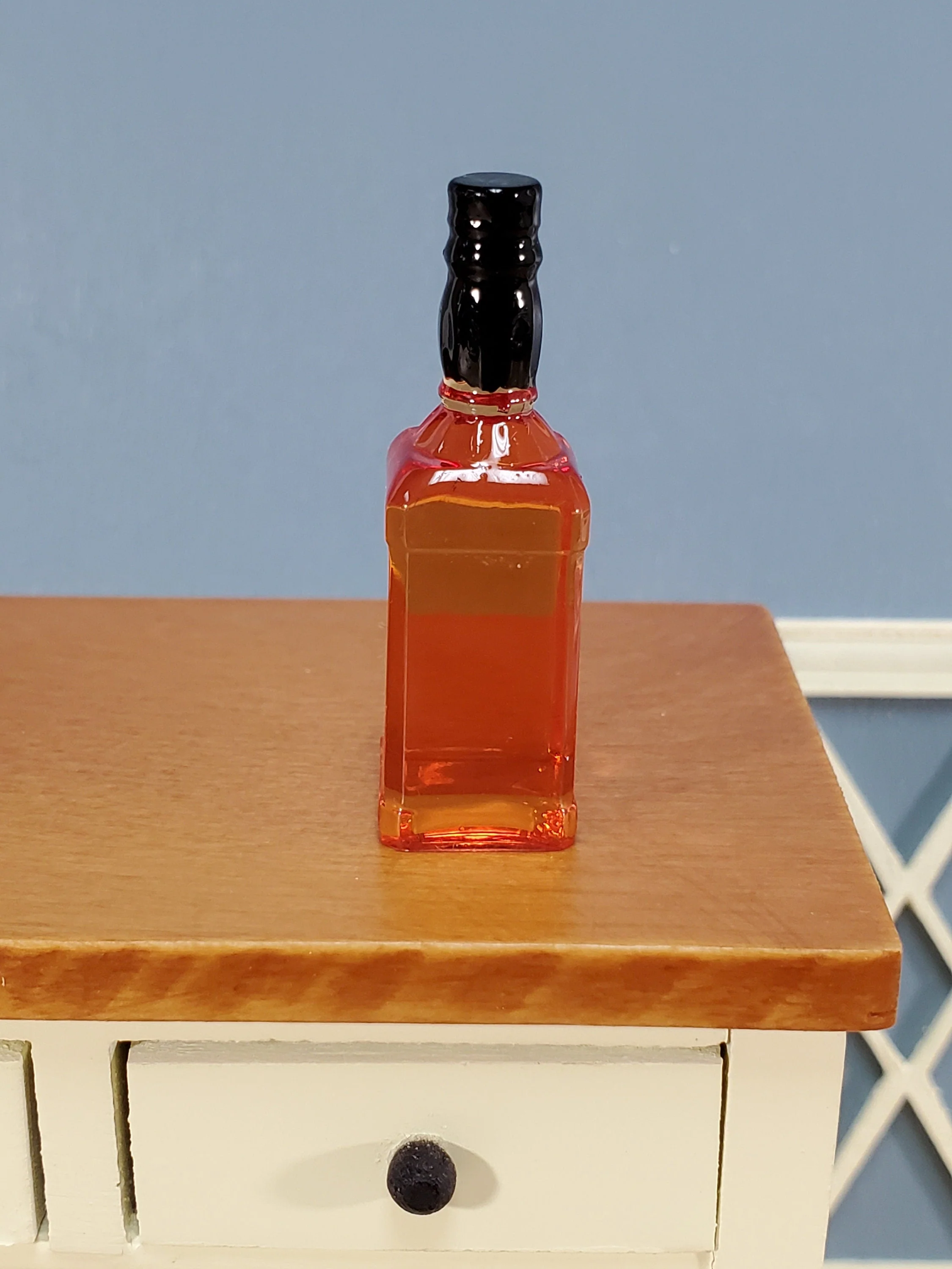 Miniature 1:6 Scale Whiskey Bottle Modern 1 5/16" Tall Dollhouse Booze Drinks - Image 2