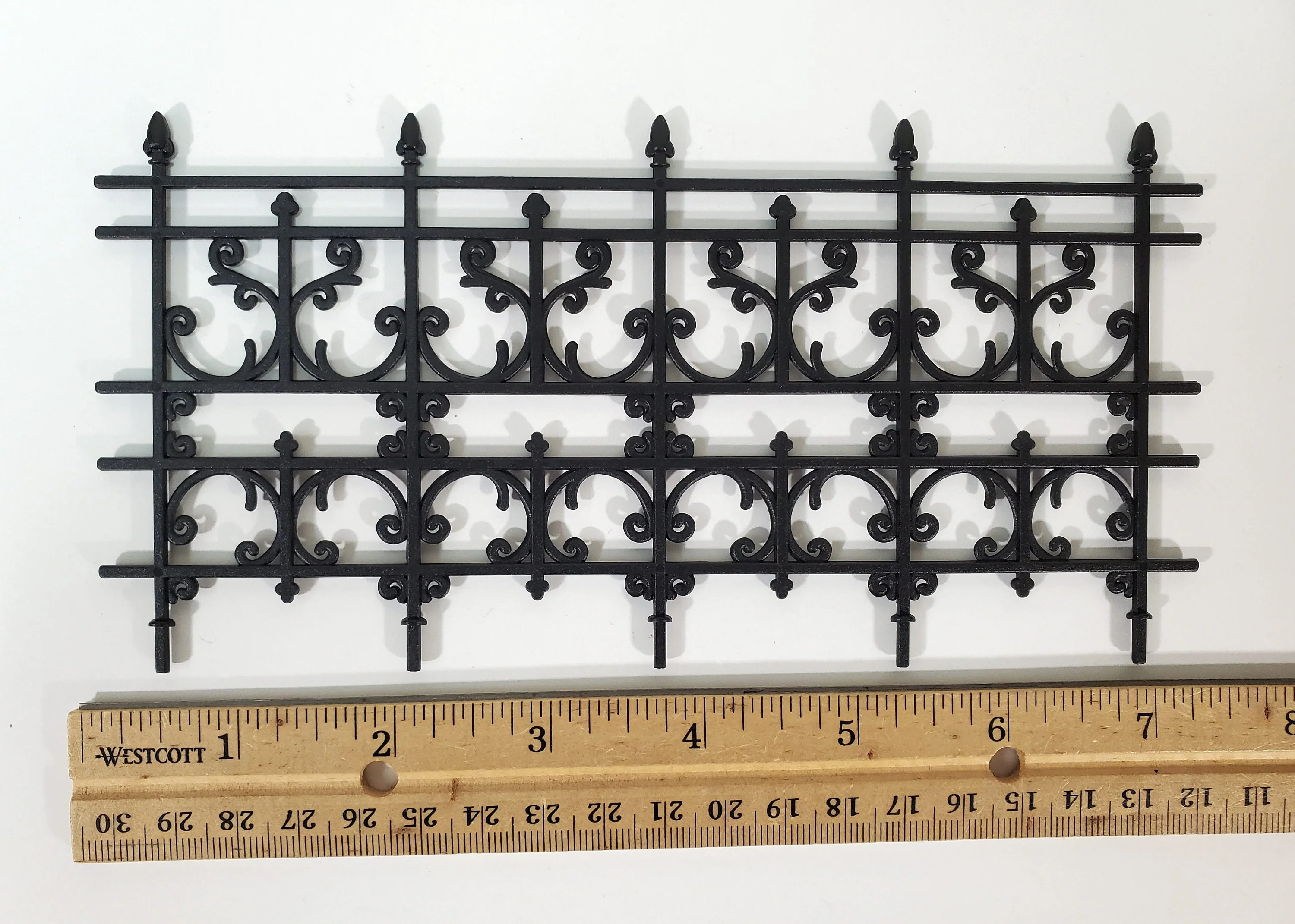 Miniature 4 Piece Fence Kit Black Victorian Georgian Style 1:12 Scale Dollhouse - Image 5