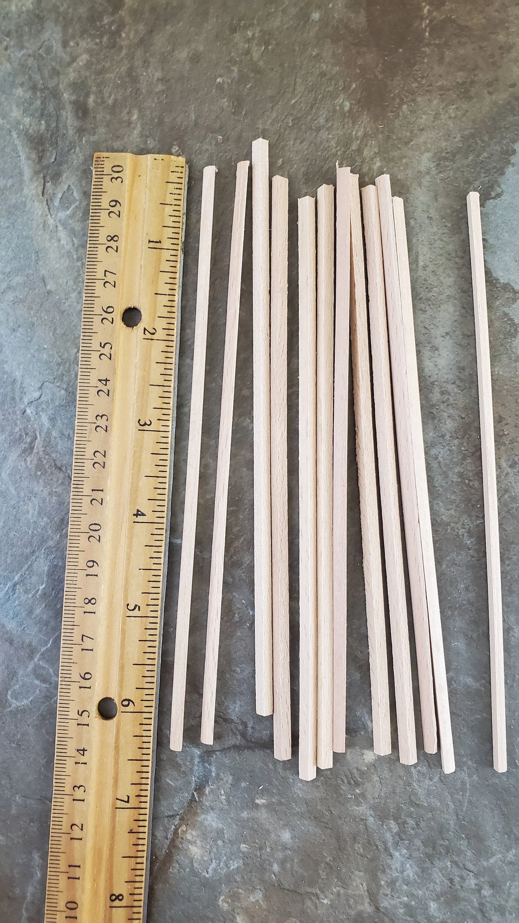 Miniature 6" Long Trim Scrap Quarter Round Tiny Wood Strip 1/8" 12 Pieces - Image 3