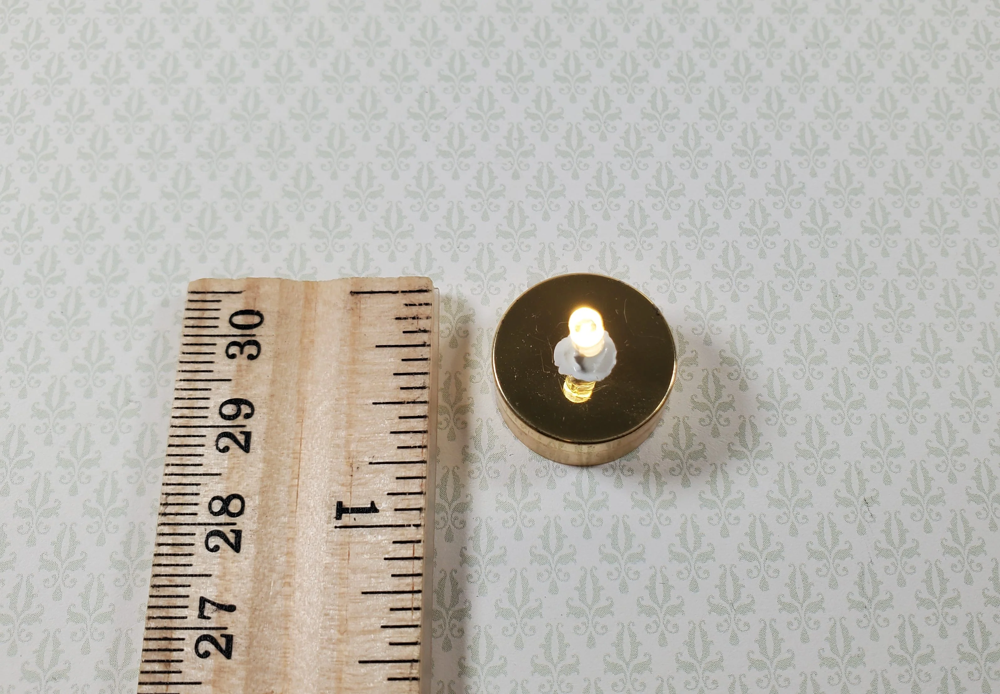 Miniature Anywhere Battery Light on Gold Metal Base Bright White On/Off Switch - Image 4