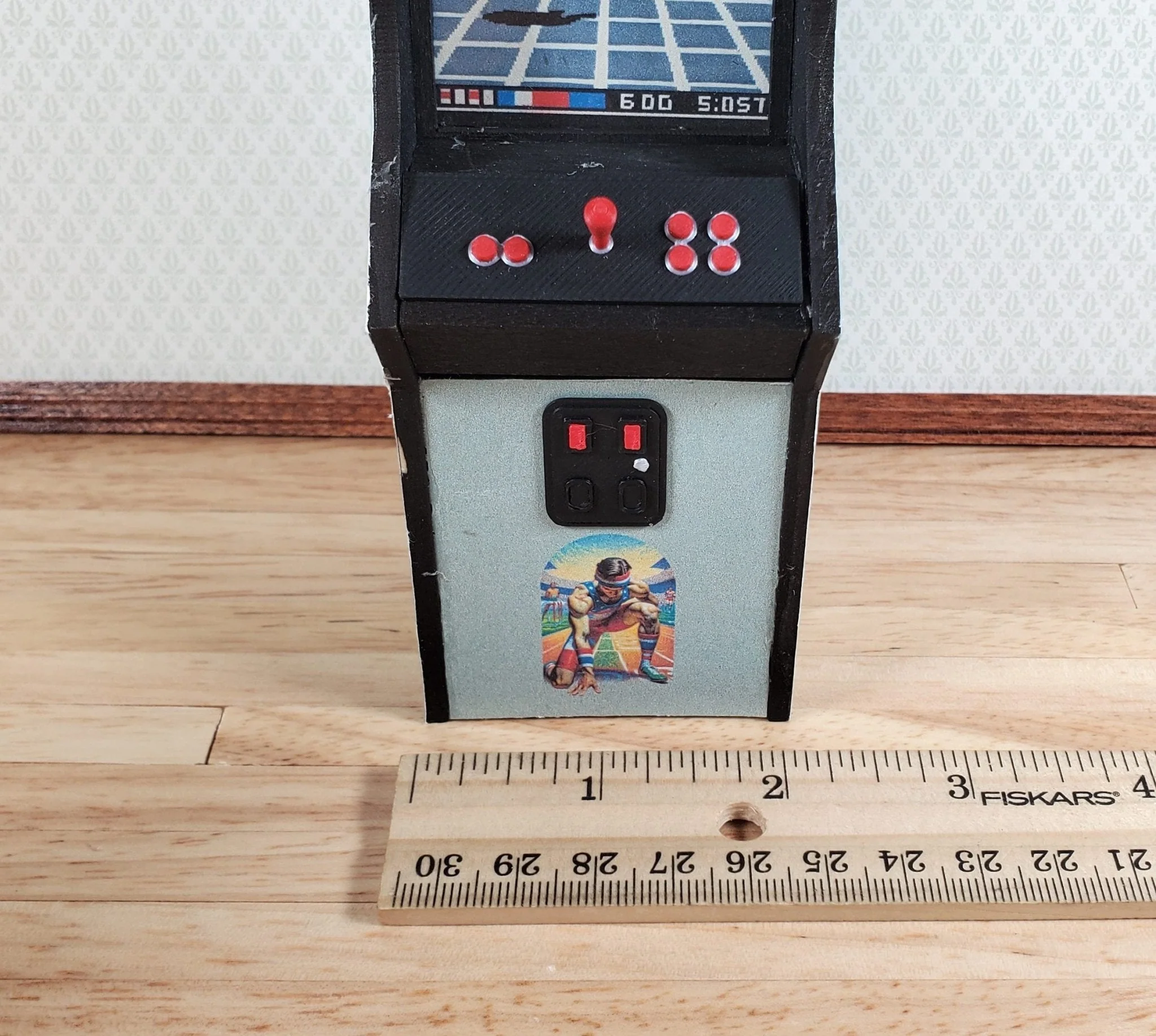 Miniature Arcade Machine DIY KIT Wood 5 1/4" Tall Includes Light, Control Panel - Image 8