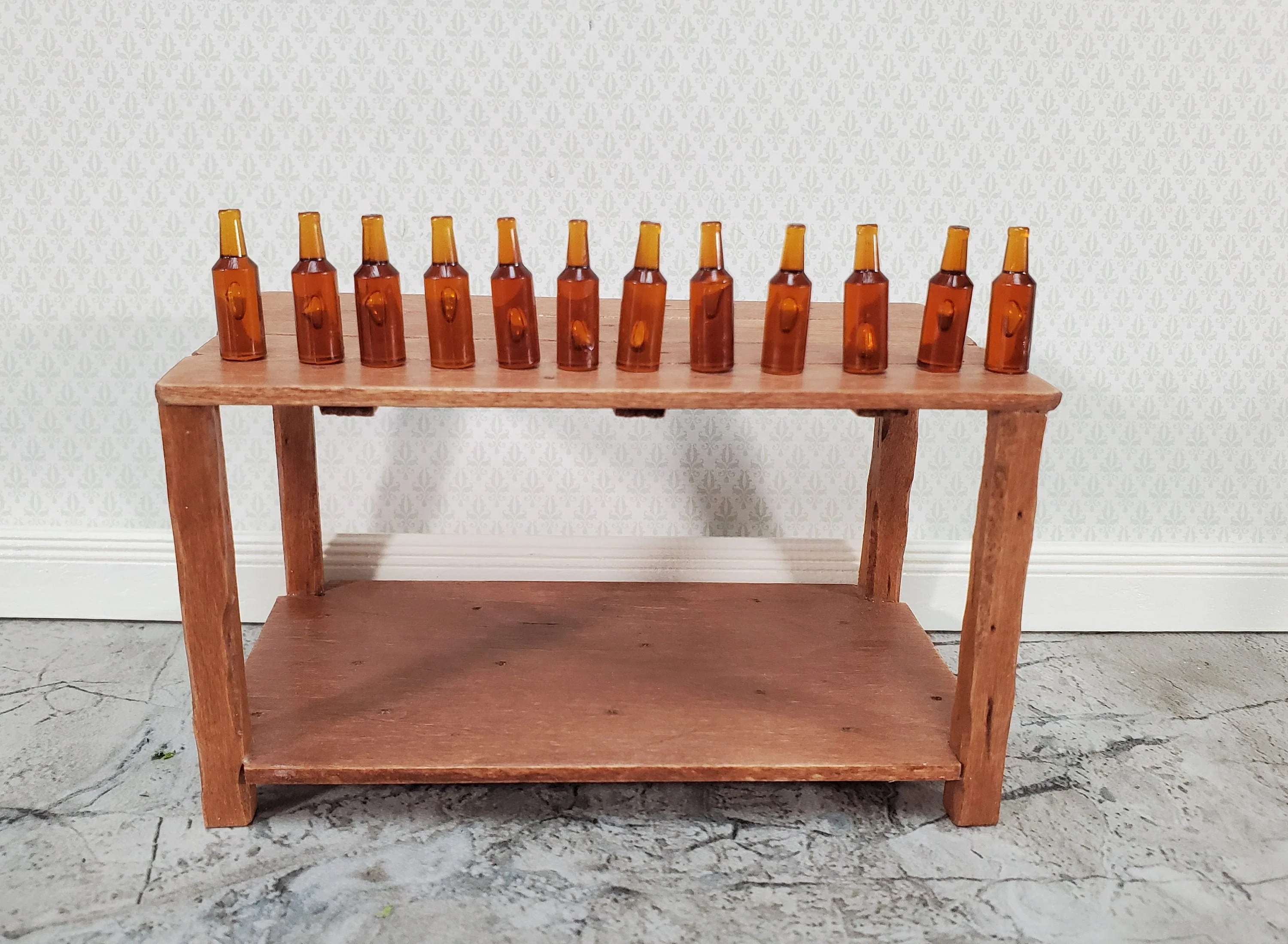 Miniature Brown Bottles Beer Root Beer Ginger Ale 12 Pieces Blanks 1:12 Scale Dollhouse - Image 4
