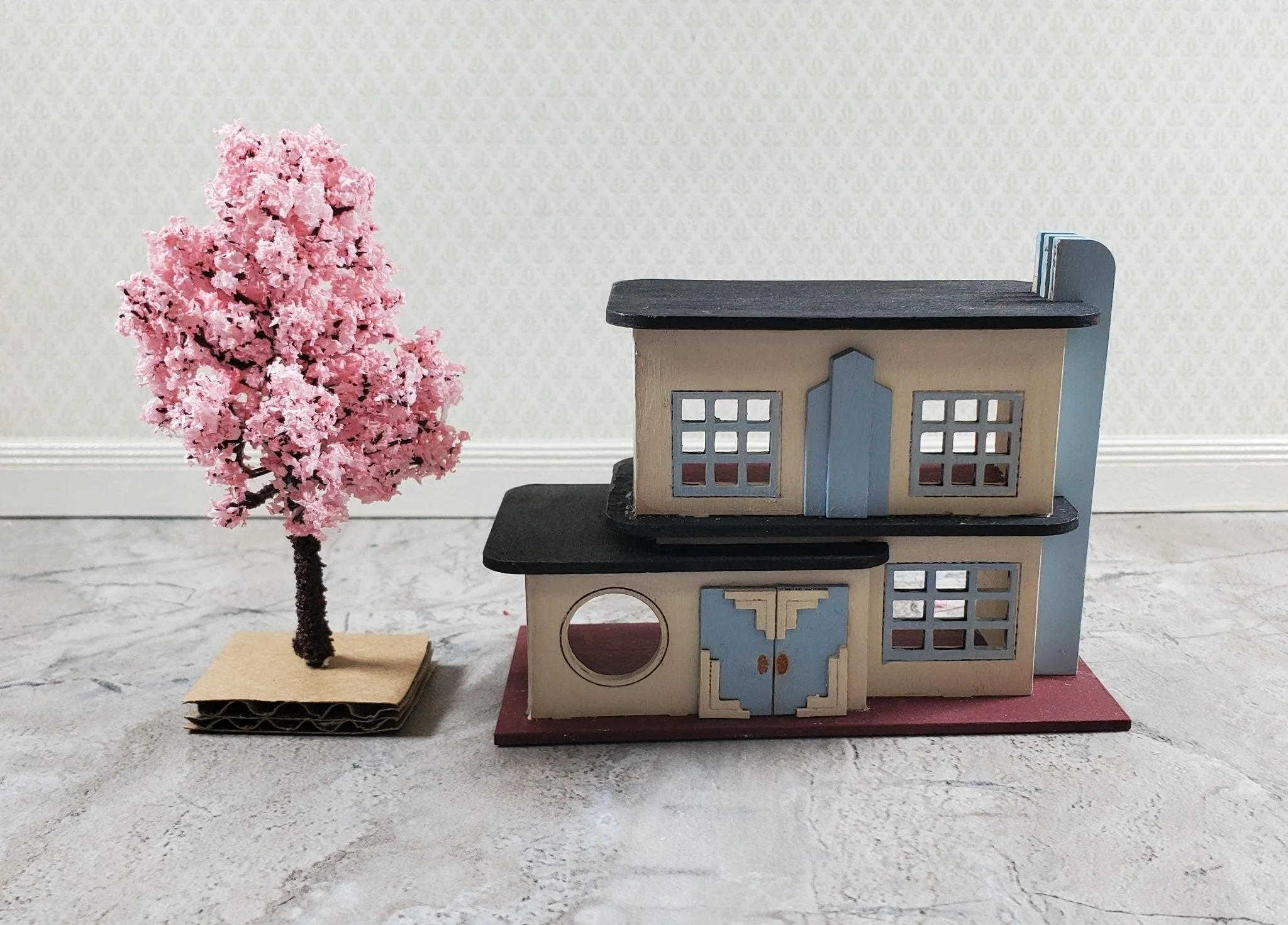 Miniature Cherry Tree or Shrub Bush 3" Tall 4 pc Model Scenery RR Dollhouse Garden - Image 3