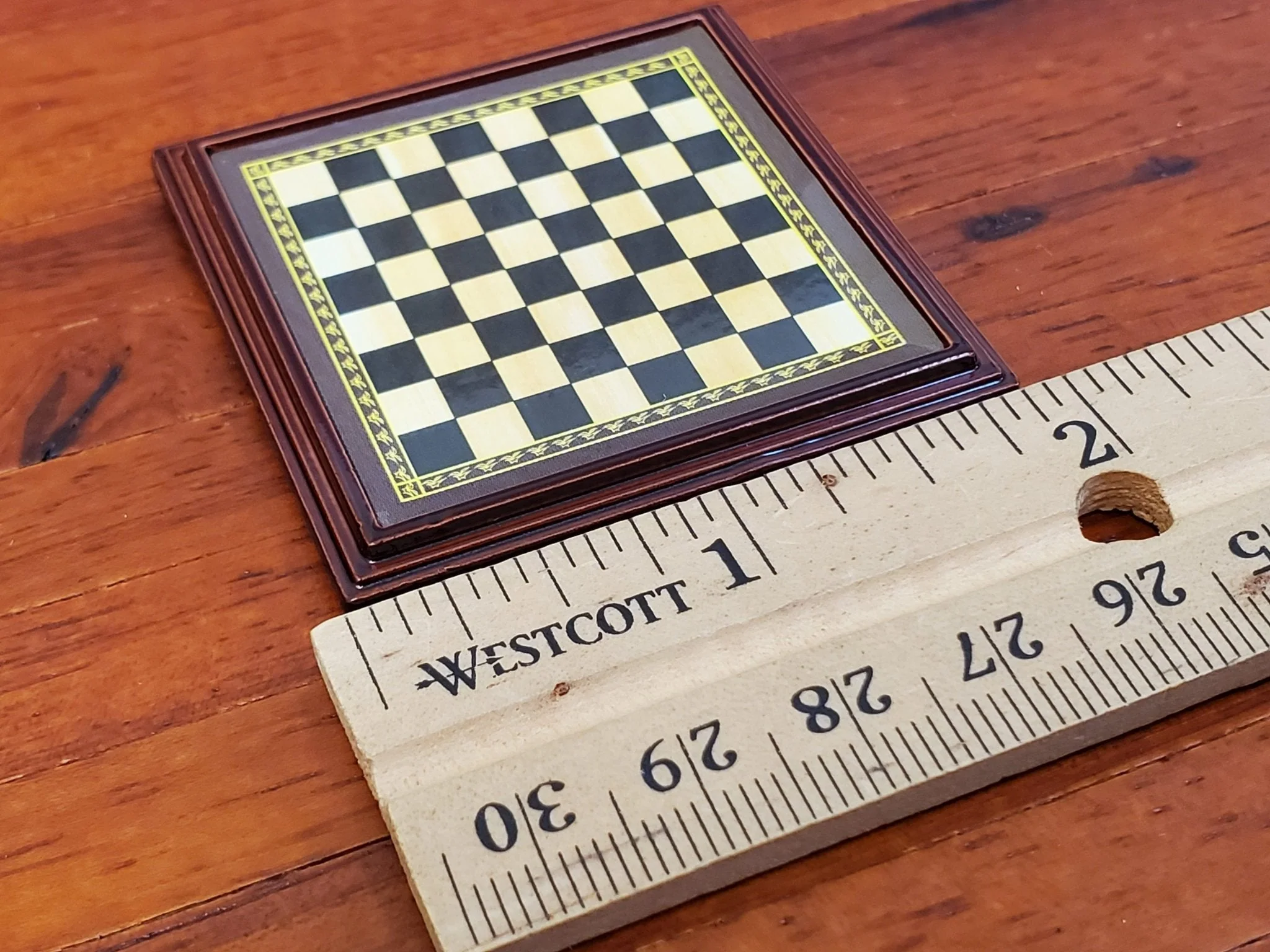 Miniature Chess Set with Chess Pieces Metal 1:12 Scale (Non-Magnetic) Board Game - Image 7