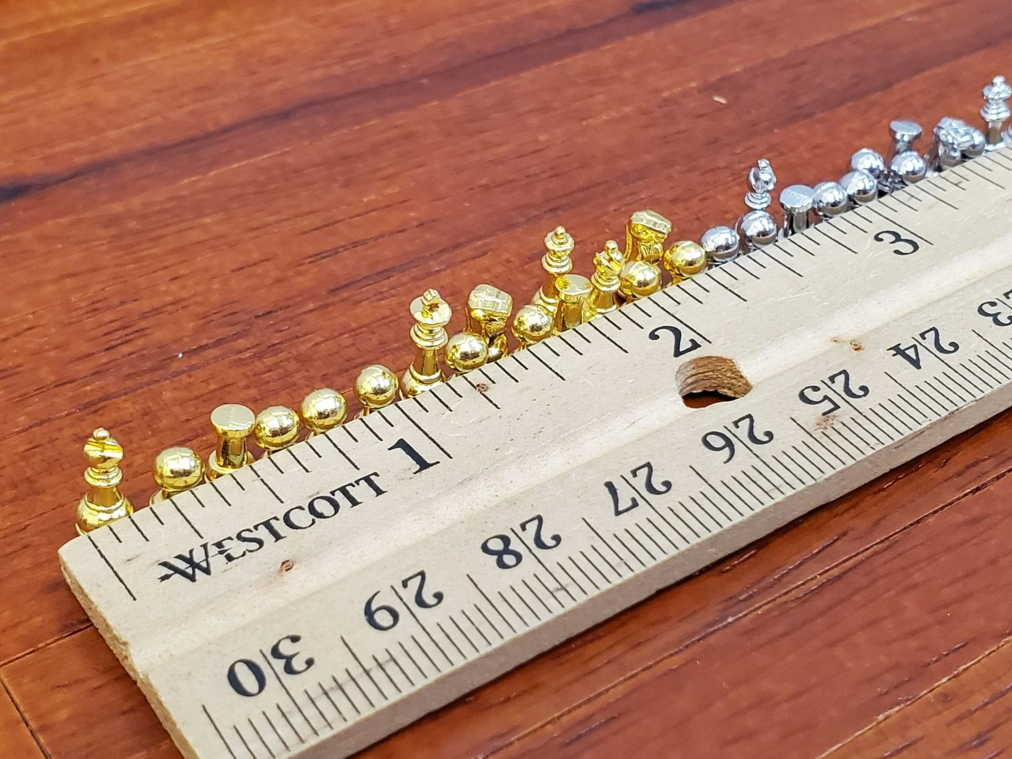 Miniature Chess Set with Chess Pieces Metal 1:12 Scale (Non-Magnetic) Board Game - Image 8