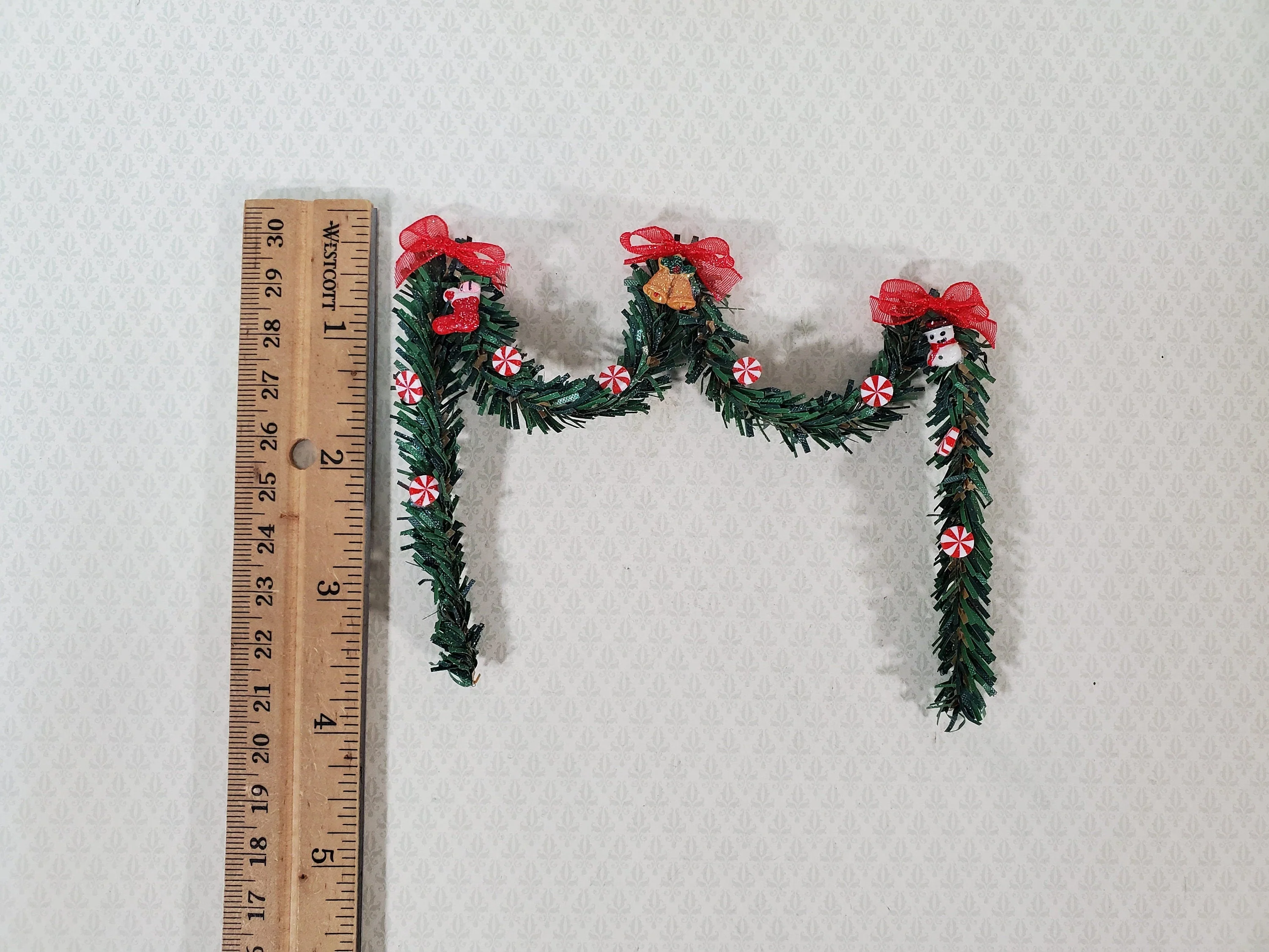 Miniature Christmas Garland Holiday Swag 1:12 Scale Dollhouse Handmade - Image 6