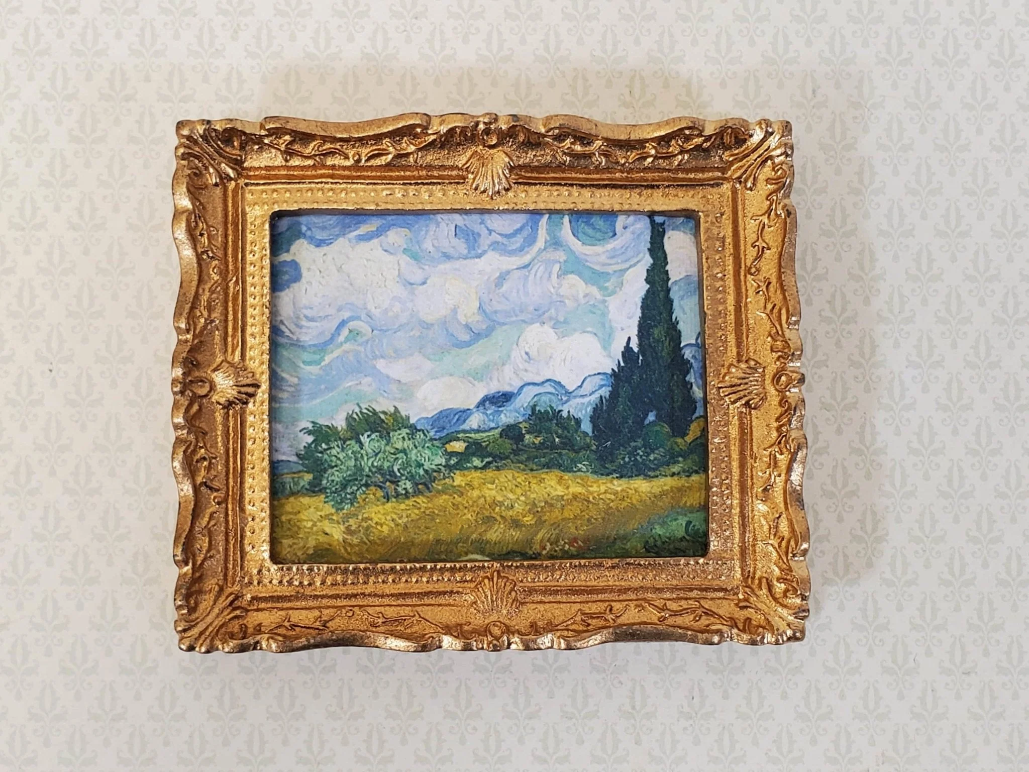 Miniature Cypresses by Vincent Van Gogh Framed Print 1:12 Scale Handmade