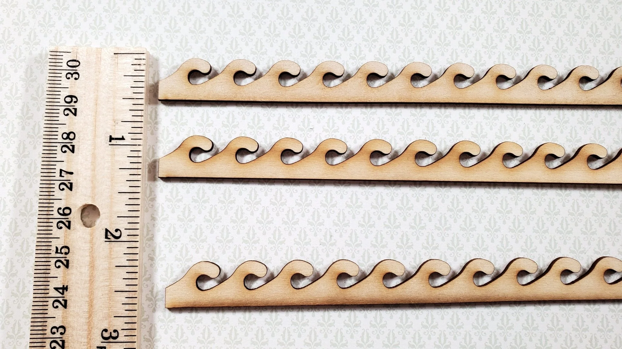 Miniature Decorative Wave Trim Victorian Style 3 Pieces 1/2" x 17 1/2" long x 1/16" Thick - Image 3