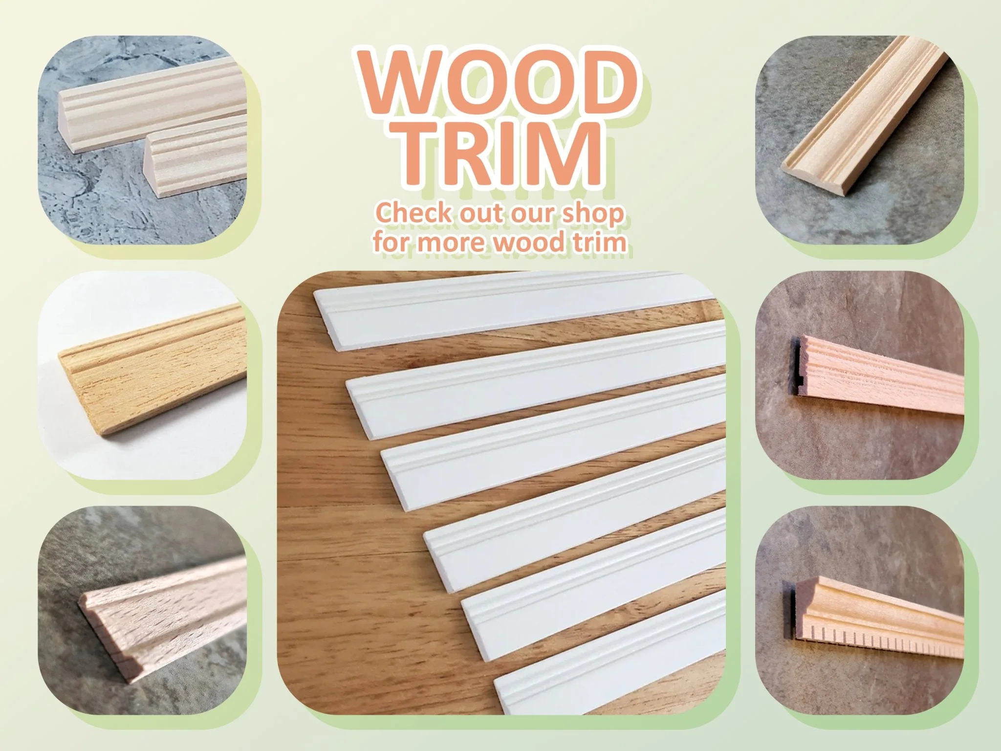 Miniature Decorative Wave Trim Victorian Style 3 Pieces 1/2" x 17 1/2" long x 1/16" Thick - Image 4