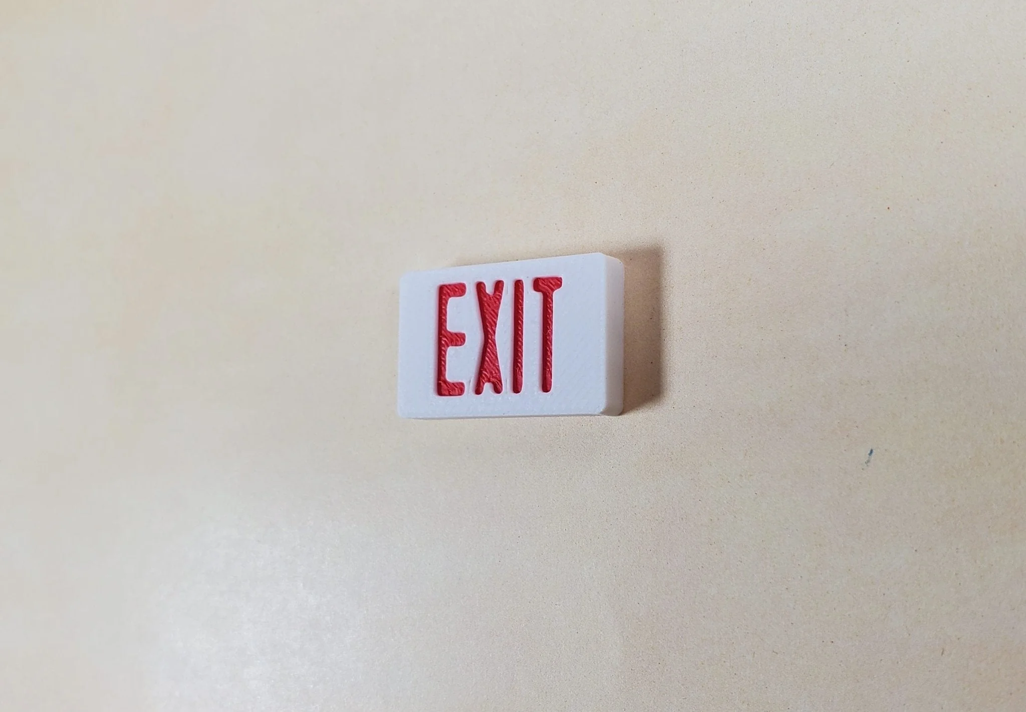 Miniature EXIT Sign White with Red 1:12 Scale Dioramas Action Figures Room Boxes - Image 3