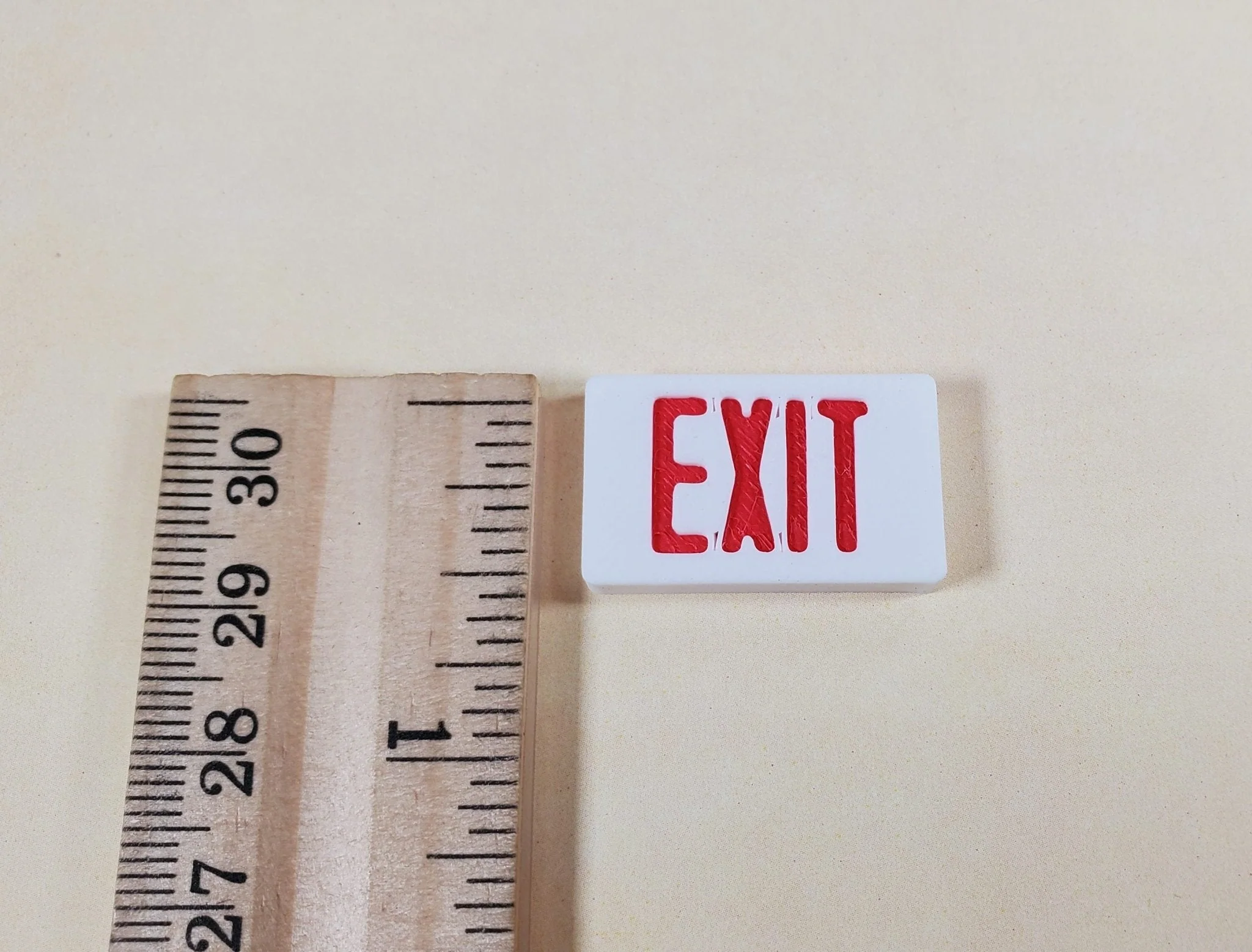 Miniature EXIT Sign White with Red 1:12 Scale Dioramas Action Figures Room Boxes - Image 4