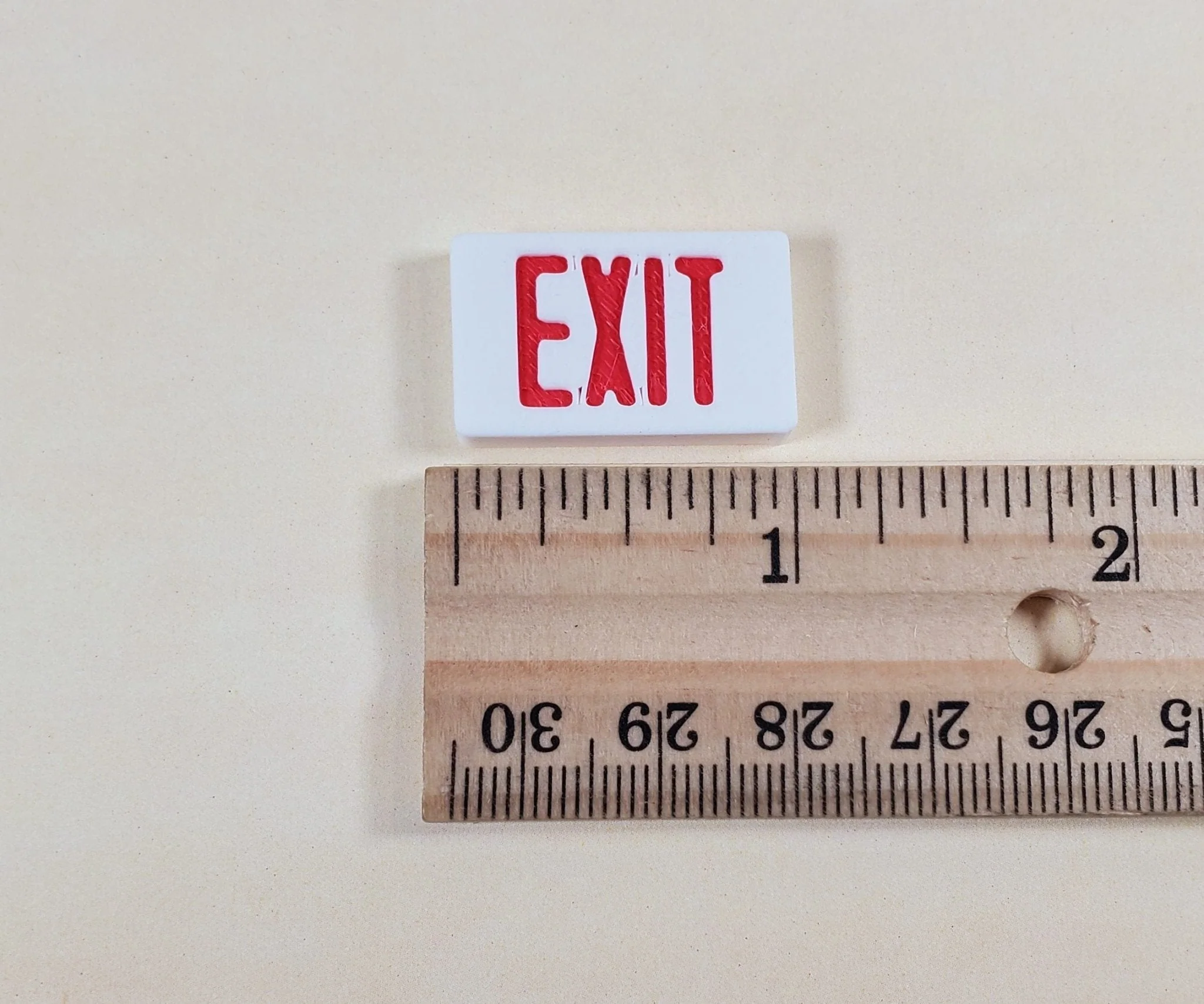 Miniature EXIT Sign White with Red 1:12 Scale Dioramas Action Figures Room Boxes - Image 5