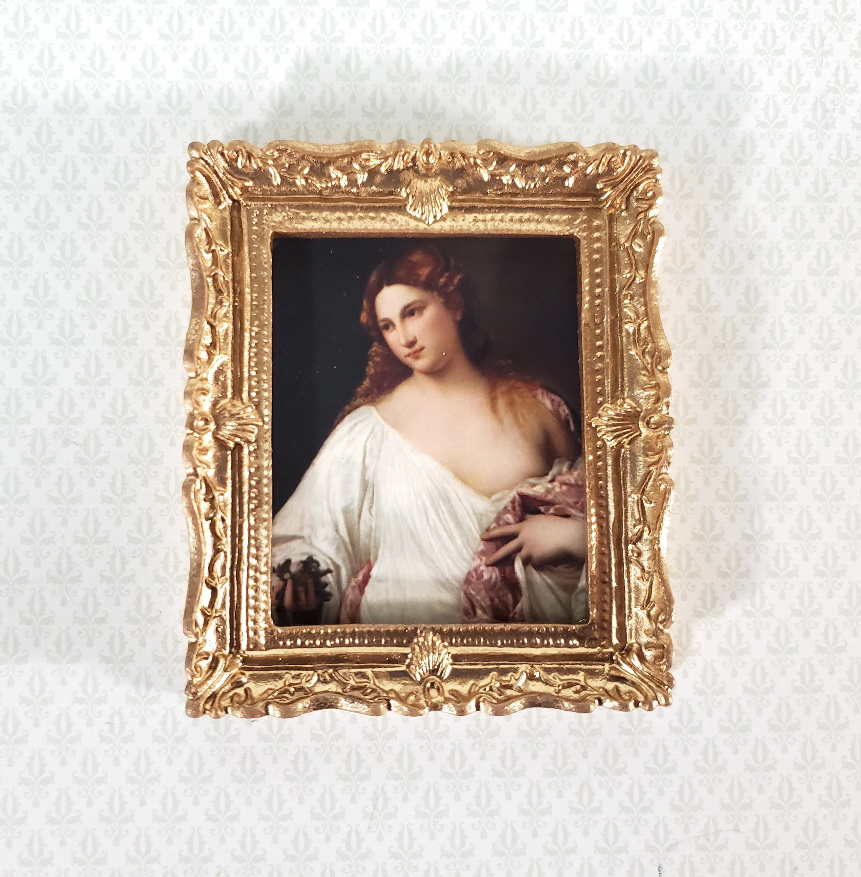 Miniature Flora by Titian Framed Print 1:12 Scale Dollhouse Renaissance Handmade