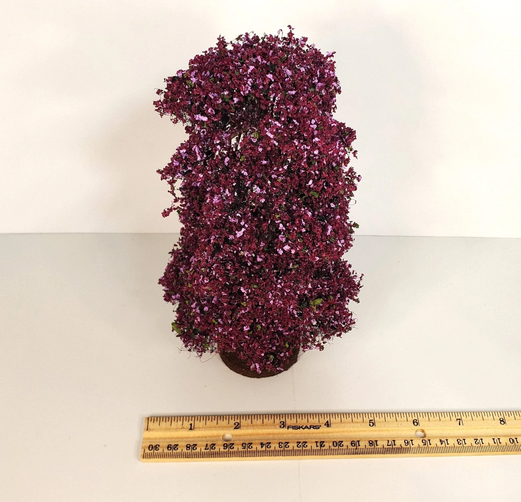 Miniature Flowering Tree Large Mauve Lilac on Base for Model Scenery 8" Tall - Image 3