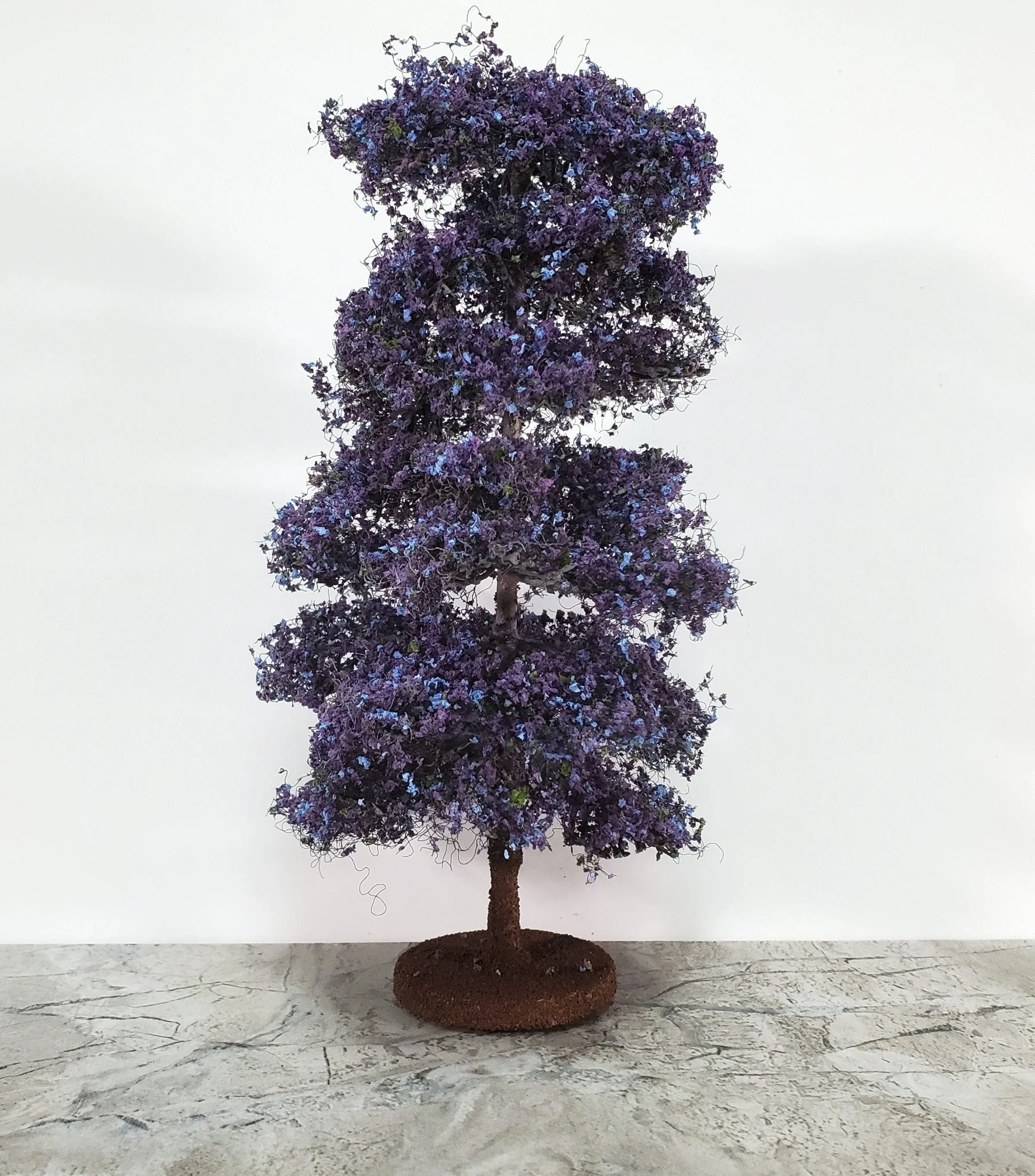 Miniature Flowering Tree Large Purple Lilac on Base for Model Scenery 8" Tall - Image 2