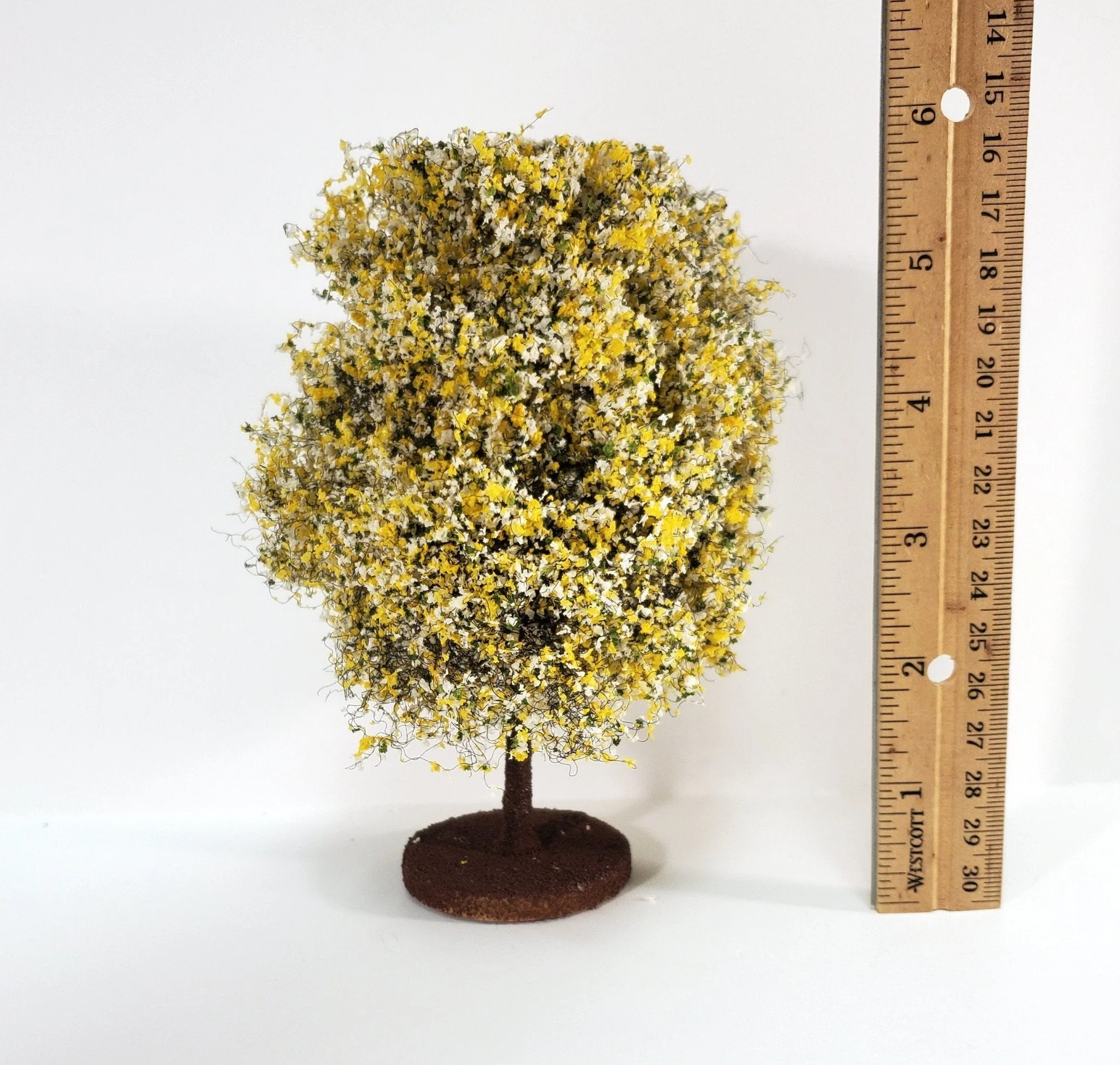 Miniature Flowering Tree or Bush Large Yellow & White 6" Tall - Image 3