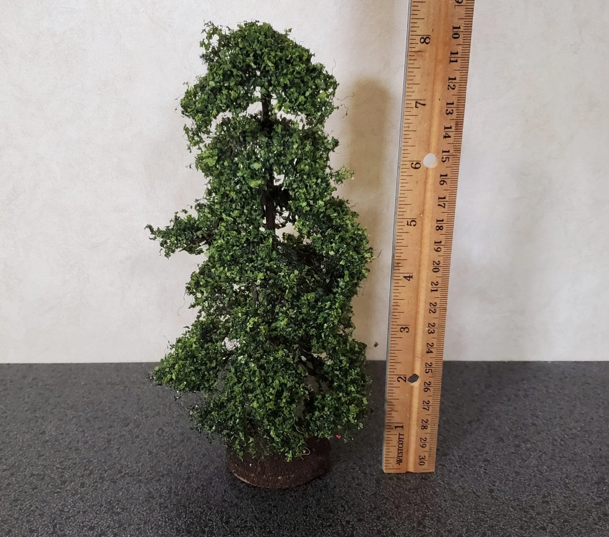 Miniature Flowering Tree or Shrub Large GREEN on Base Scenery 8" Tall - Image 3