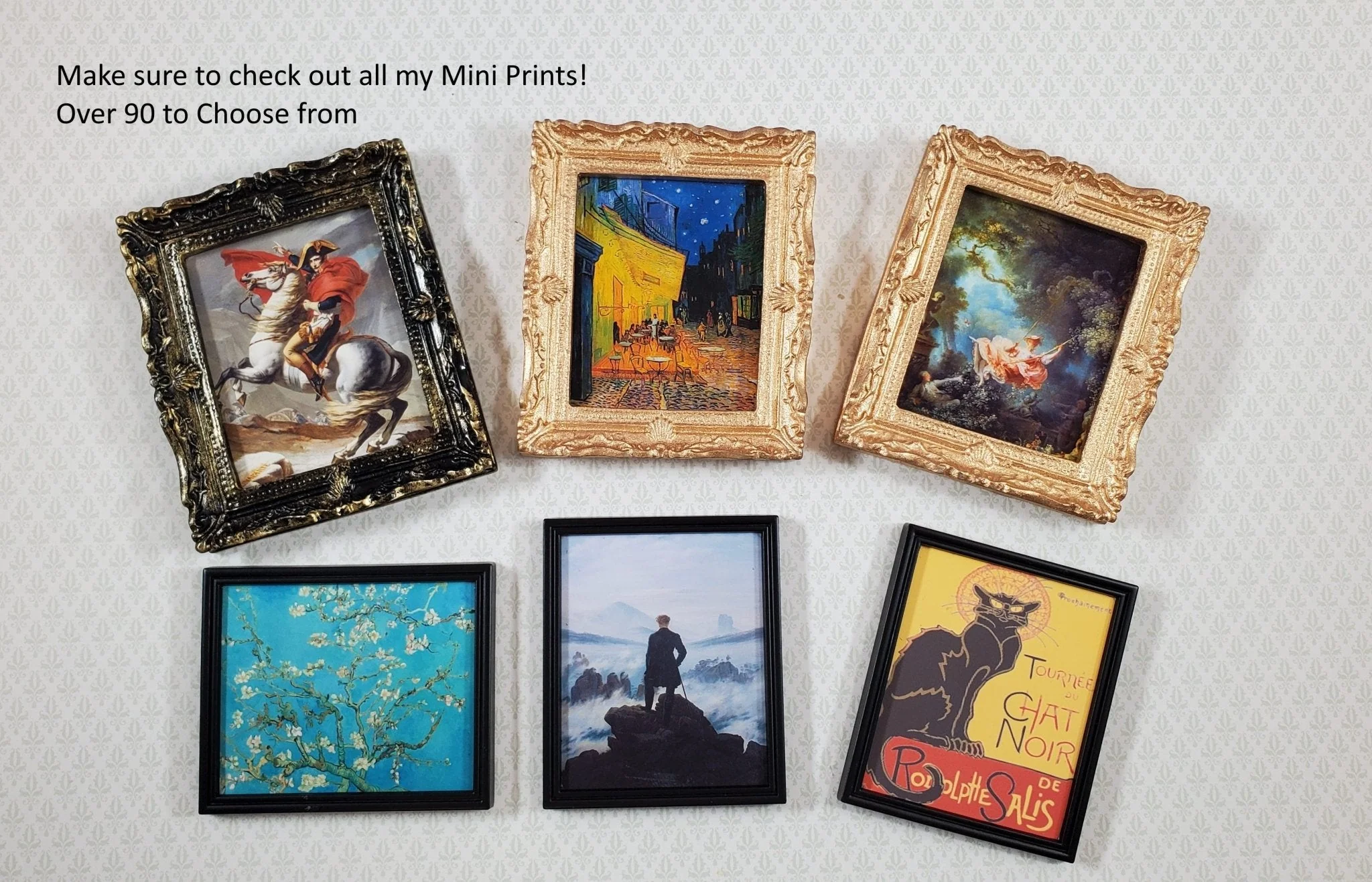 Miniature Fragonard The Swing Framed Print 1:12 Scale Handmade 2 7/8" x 2 1/2" - Image 4