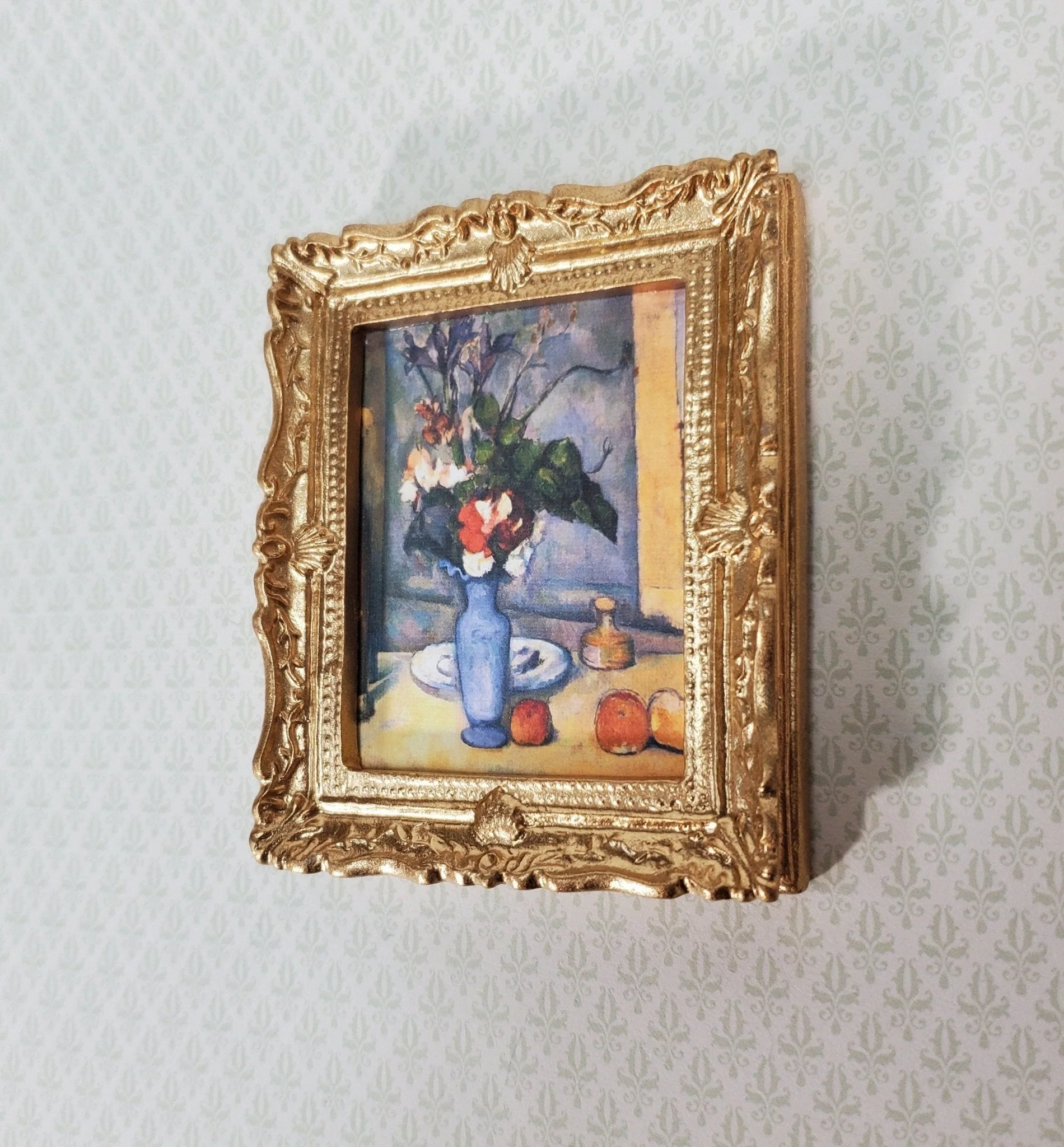 Miniature Framed Art Print Cezanne The Blue Vase Still Life 1:12 Scale Dollhouse - Image 2