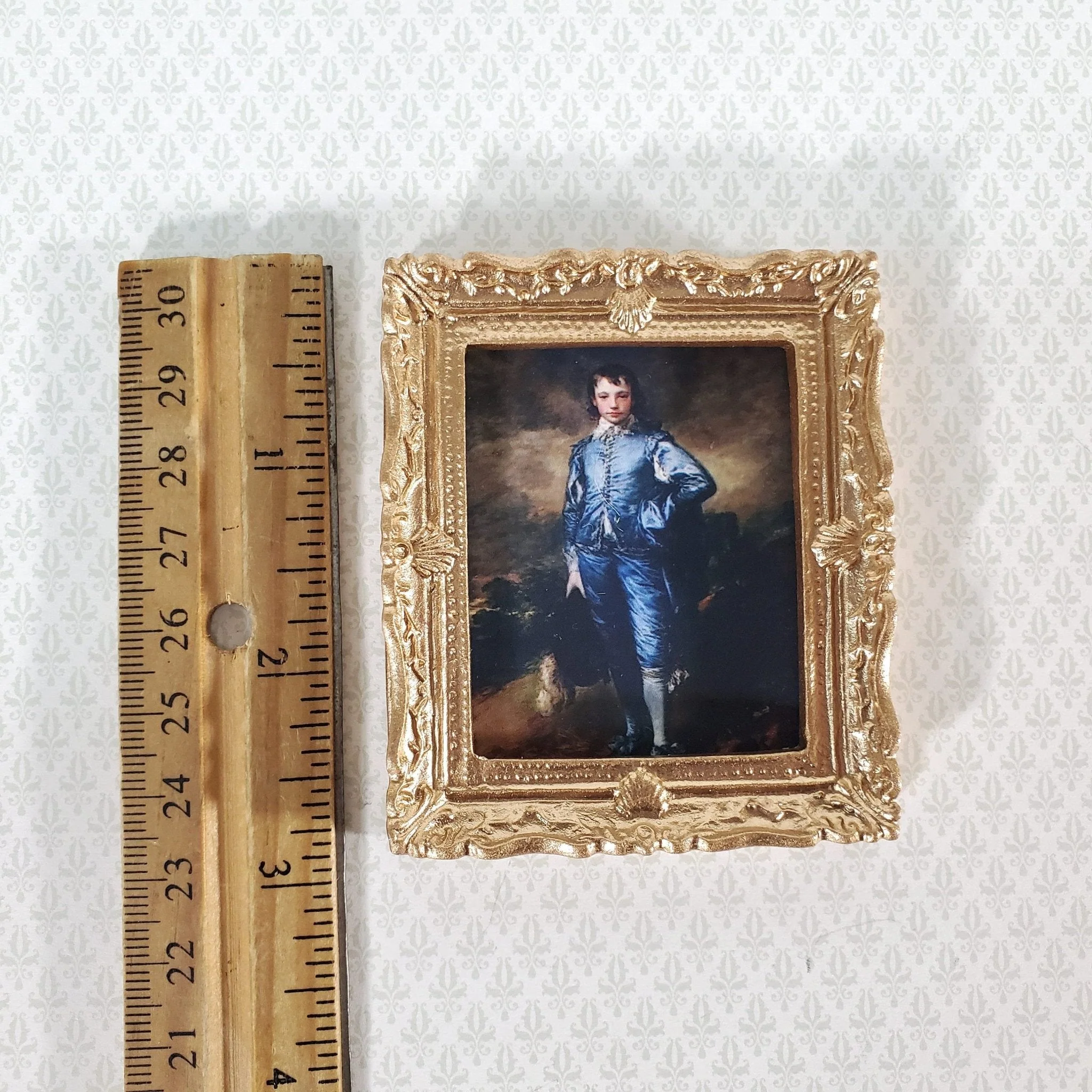 Miniature Framed Print The Blue Boy Gainsborough 1:12 Scale Dollhouse Handmade - Image 3