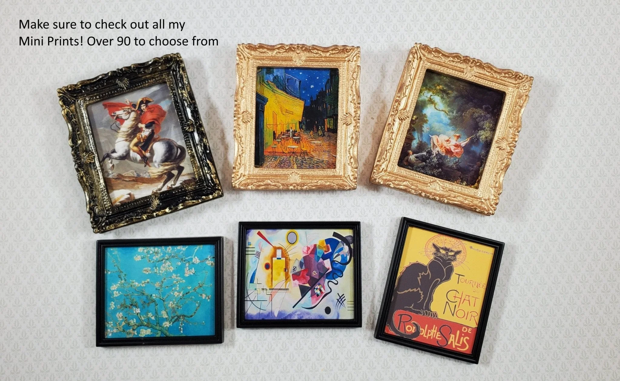 Miniature Kandinsky Abstract Art Print Framed 1:12 Scale Dollhouse 2 3/8" x 2" - Image 3