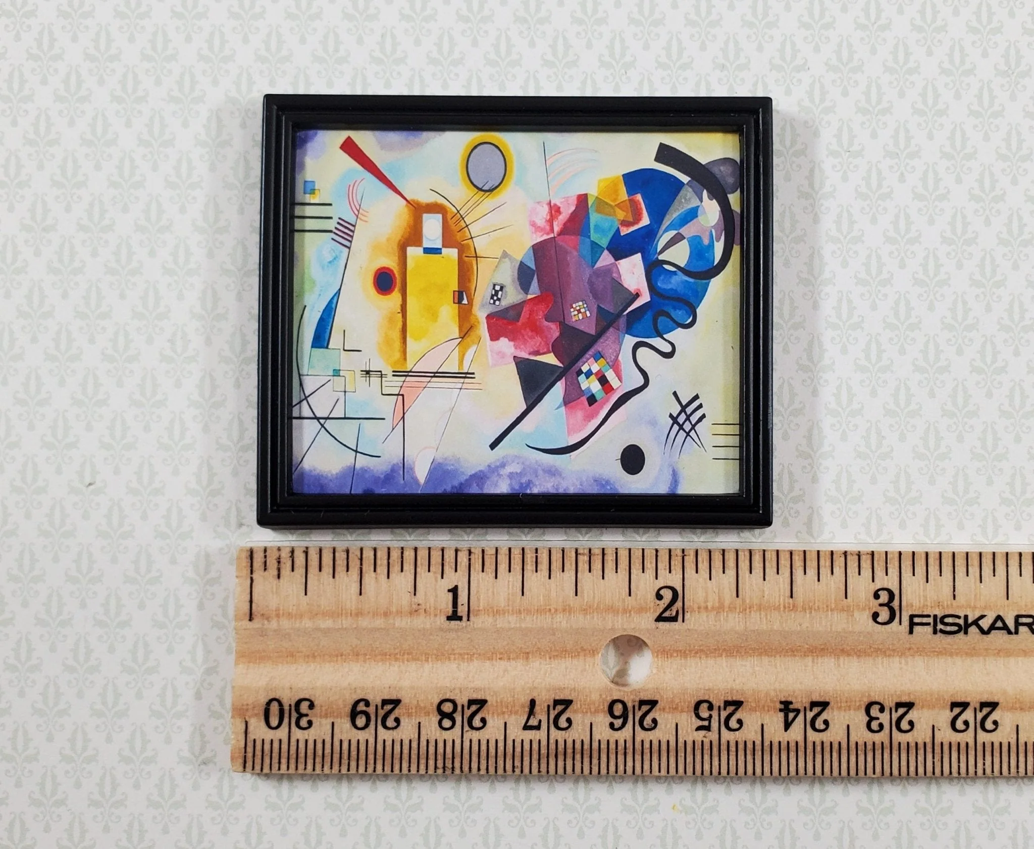 Miniature Kandinsky Abstract Art Print Framed 1:12 Scale Dollhouse 2 3/8" x 2" - Image 4