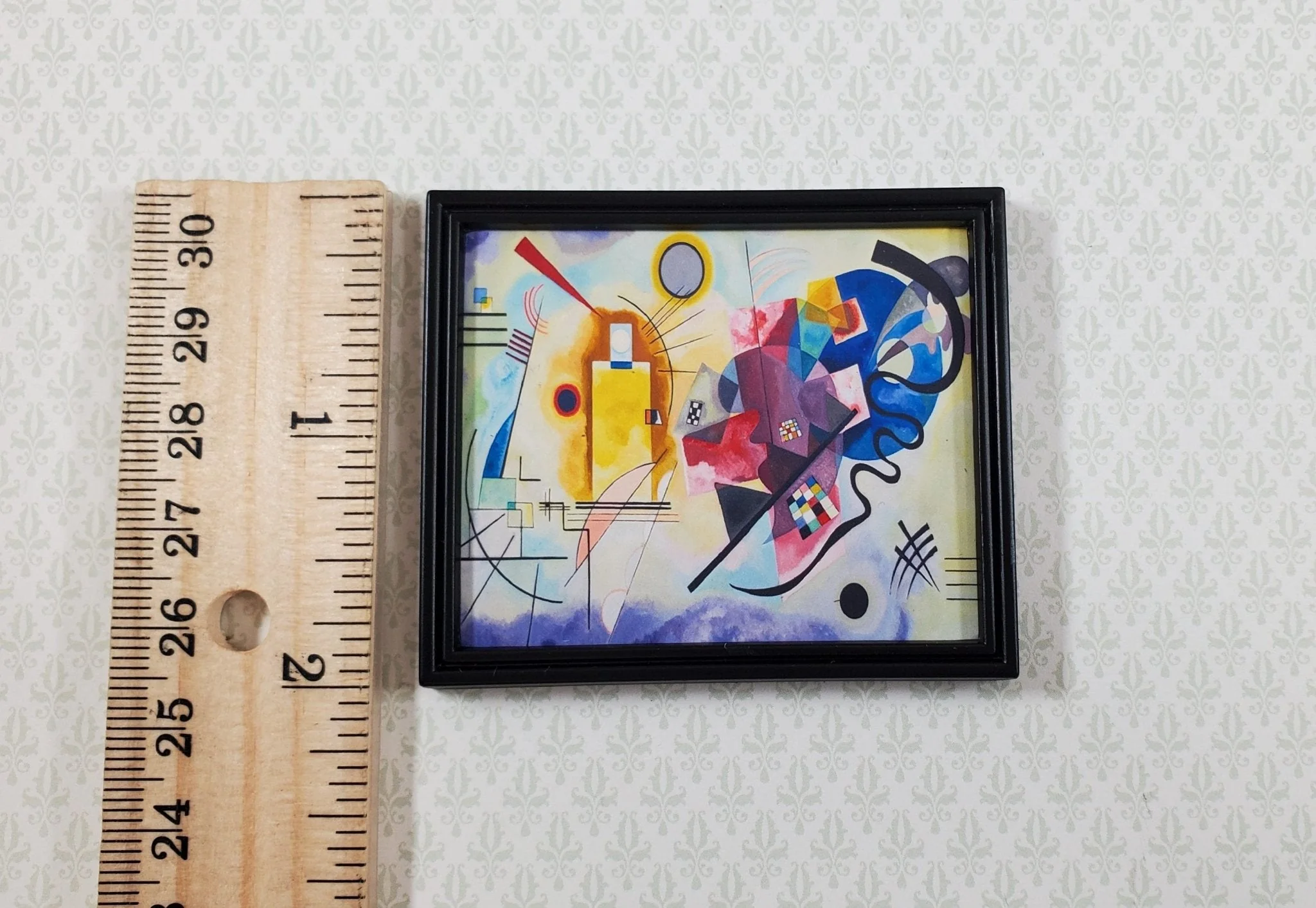 Miniature Kandinsky Abstract Art Print Framed 1:12 Scale Dollhouse 2 3/8" x 2" - Image 5