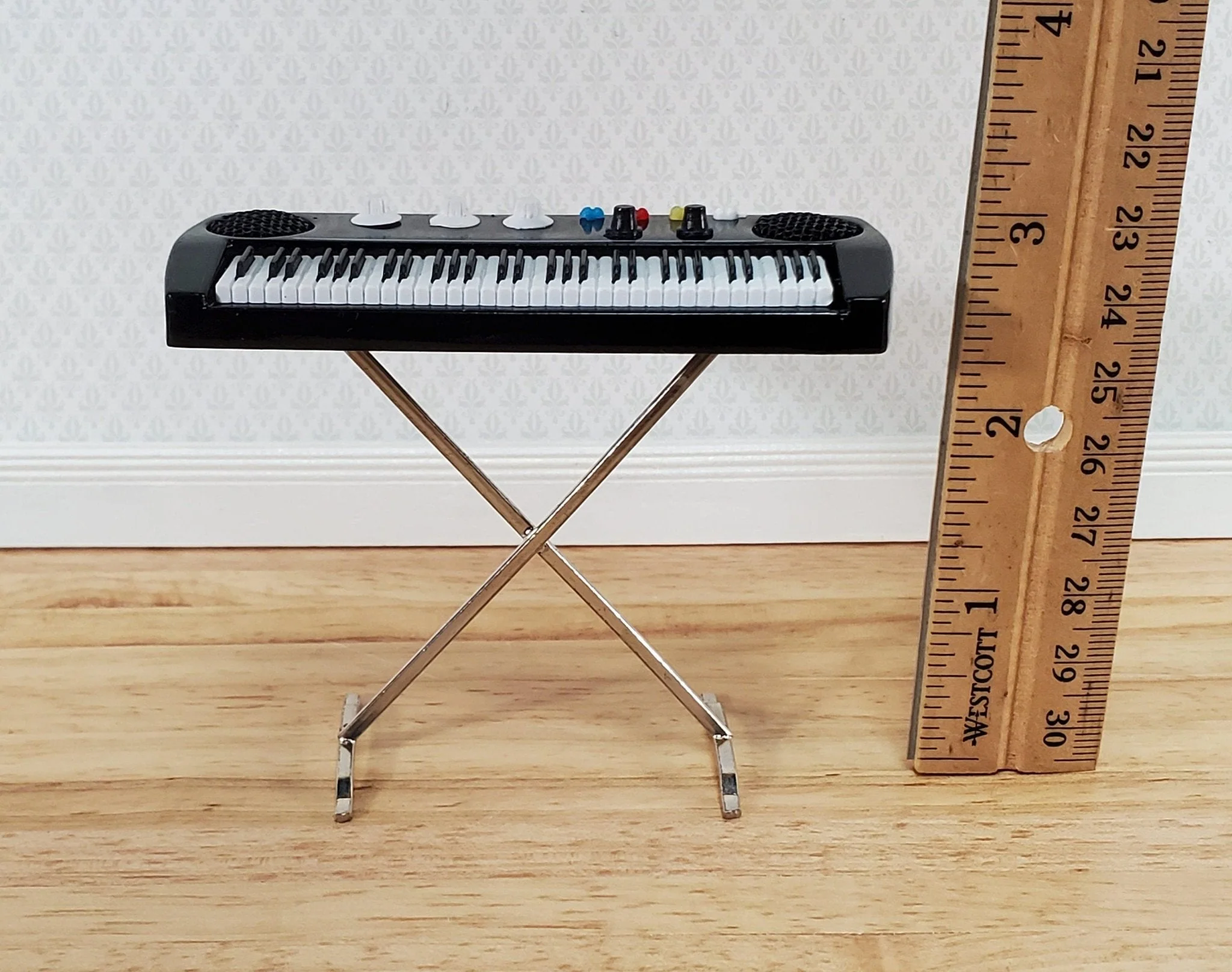 Miniature Keyboard Modern Style Instrument Prop 1:12 Scale Dollhouse 3 1/2" - Image 4