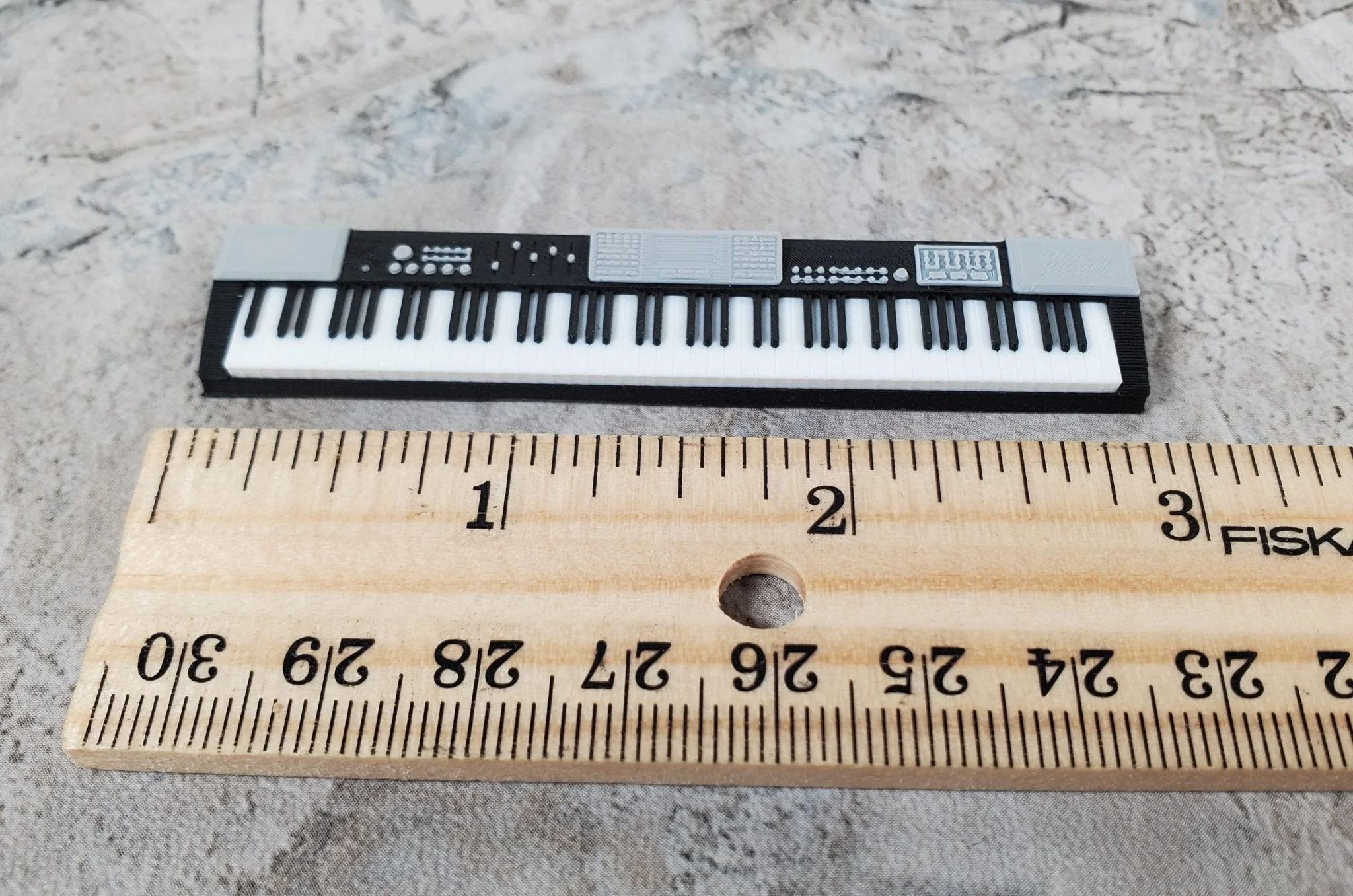 Miniature Keyboard Modern Style Instrument Prop 1:12 Scale Dollhouse 3" Long - Image 4