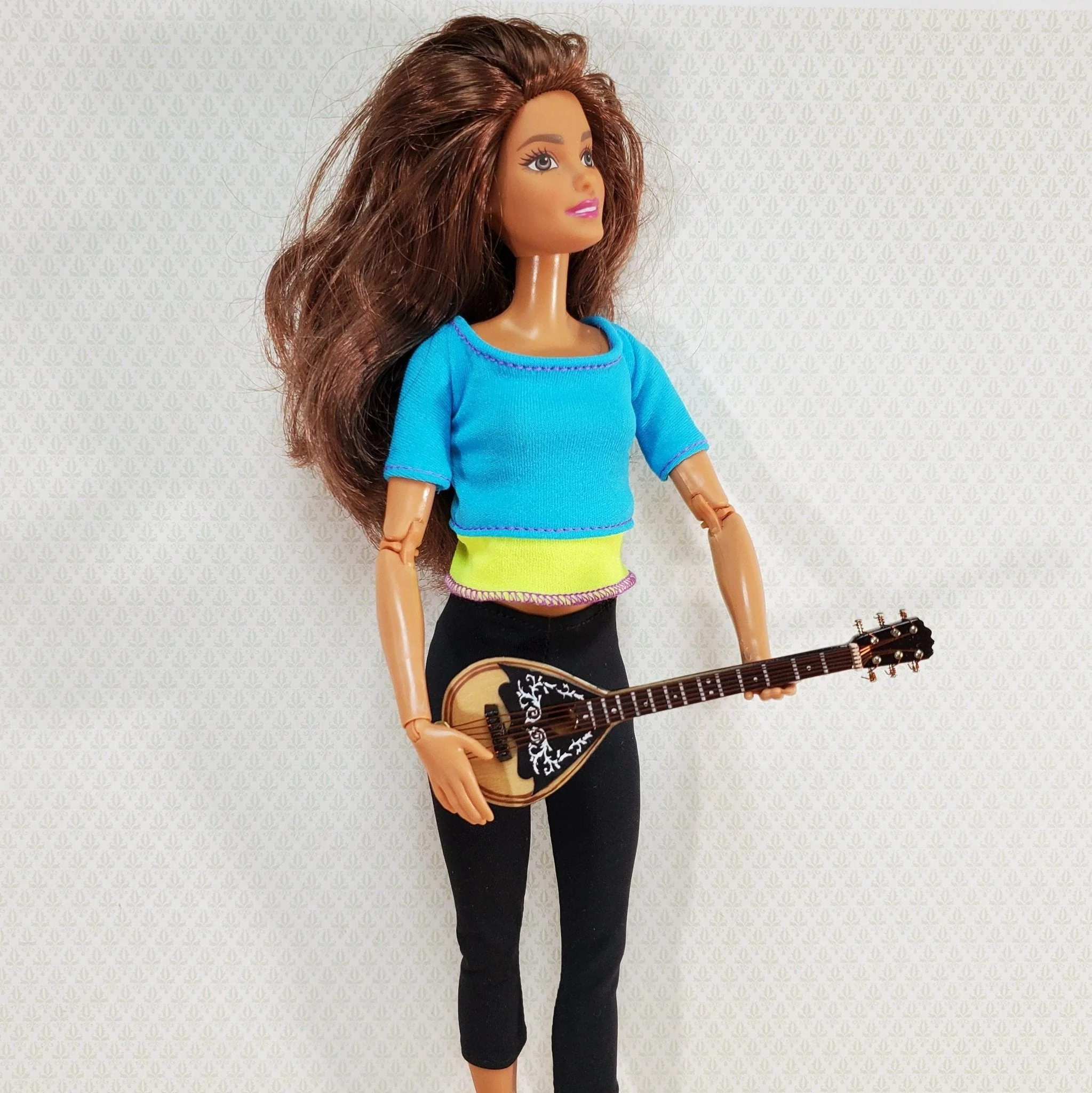 Miniature Mandolin Instrument with Case Wood 4" Fits 1:6 Scale - Image 6